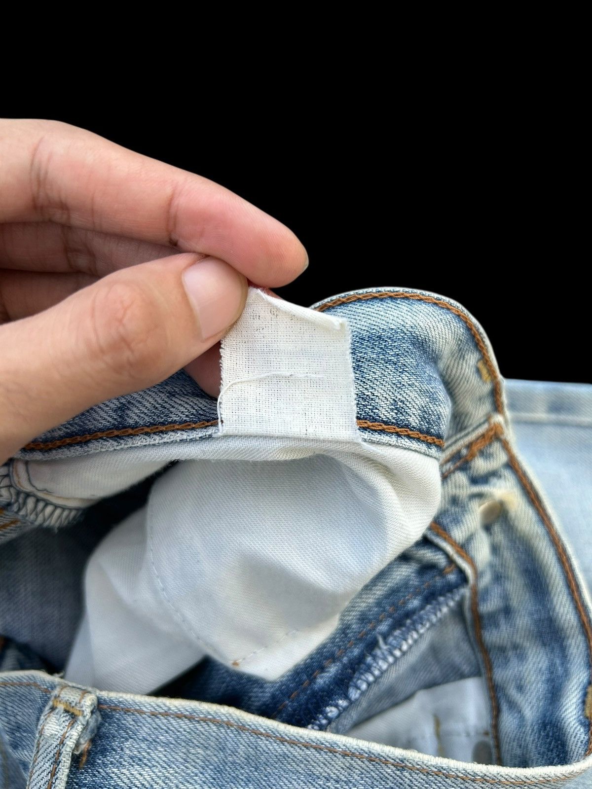 Japanese Brand × Kapital × Vintage THRASHED Levis Selvedge Vintage Distressed Short Denim Size US 32 / EU 48 - 9 Thumbnail