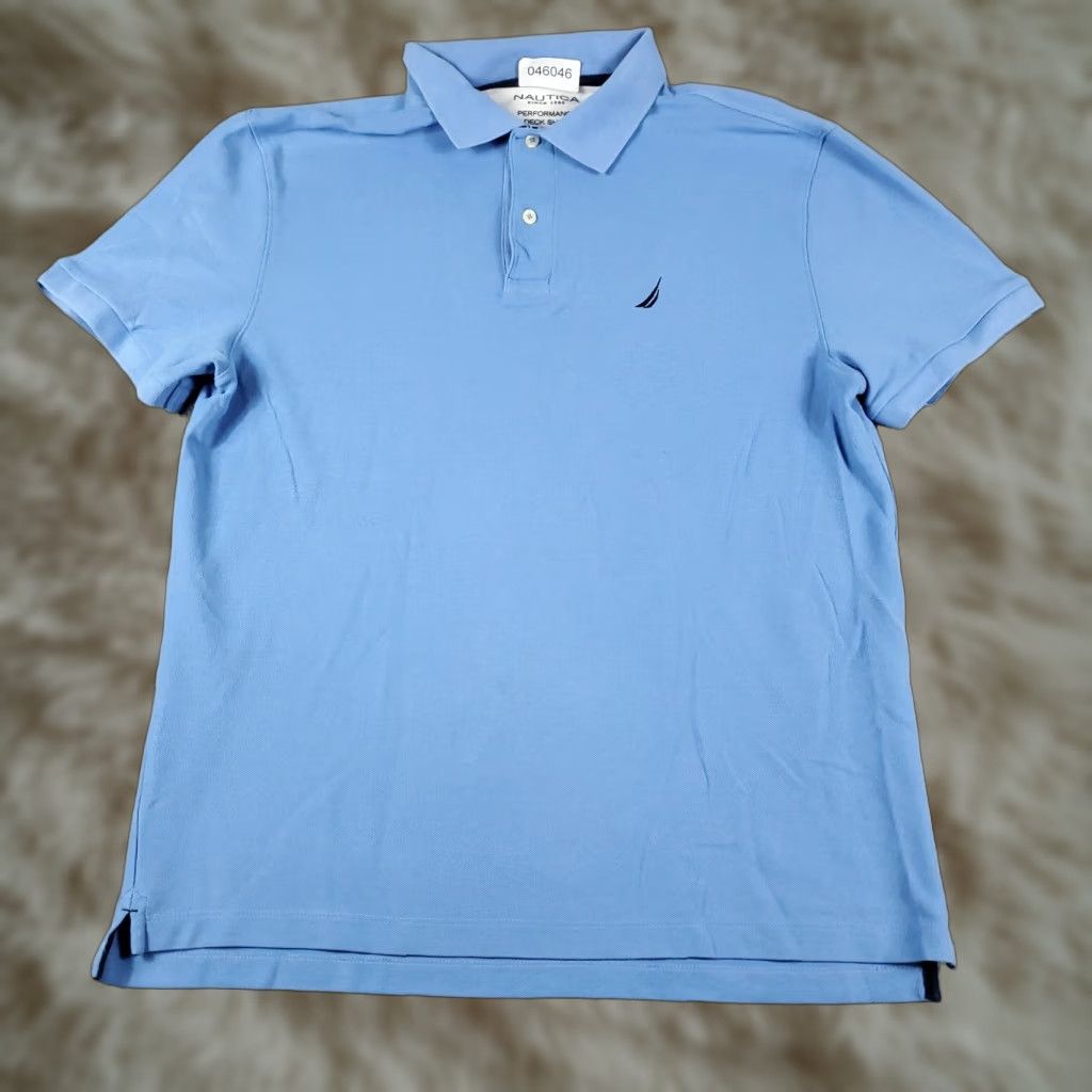 Nautica VINTAGE NAUTICA Shirt Polo Mens Large Blue Casual Short Sleeve Adult Regular Blue Nautica Logo 90s American Classic Preppy Mens Size US L / EU 52-54 / 3 - 1 Thumbnail