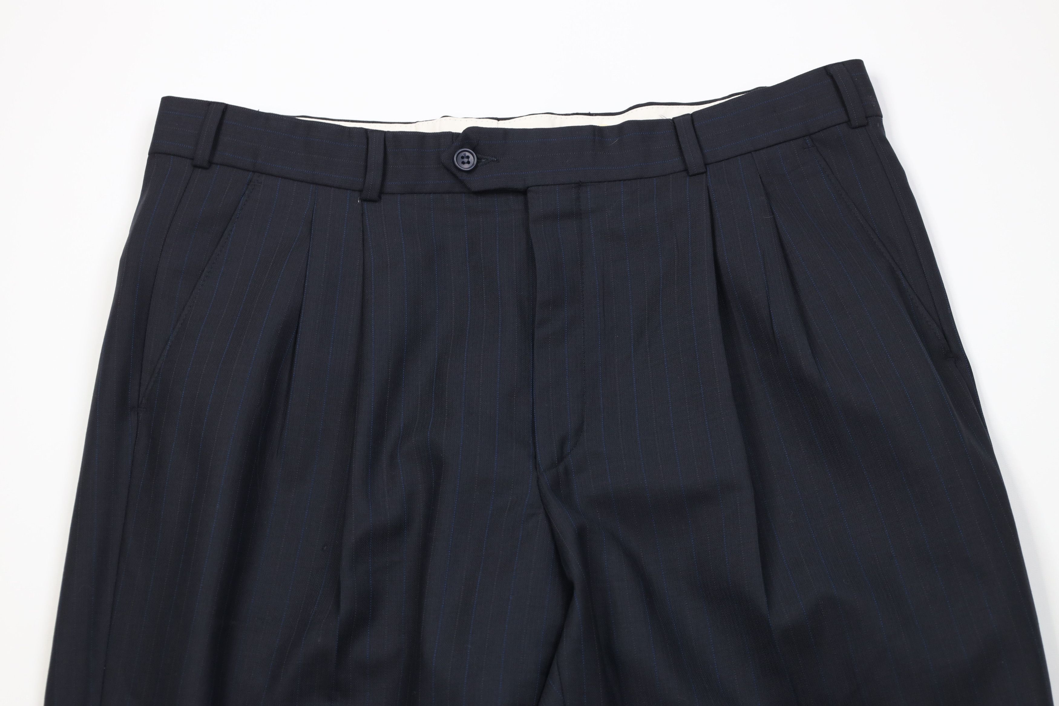 Vintage Vintage 90s Streetwear Pinstriped Wide Leg Chino Pants Size US 36 / EU 52 - 2 Thumbnail