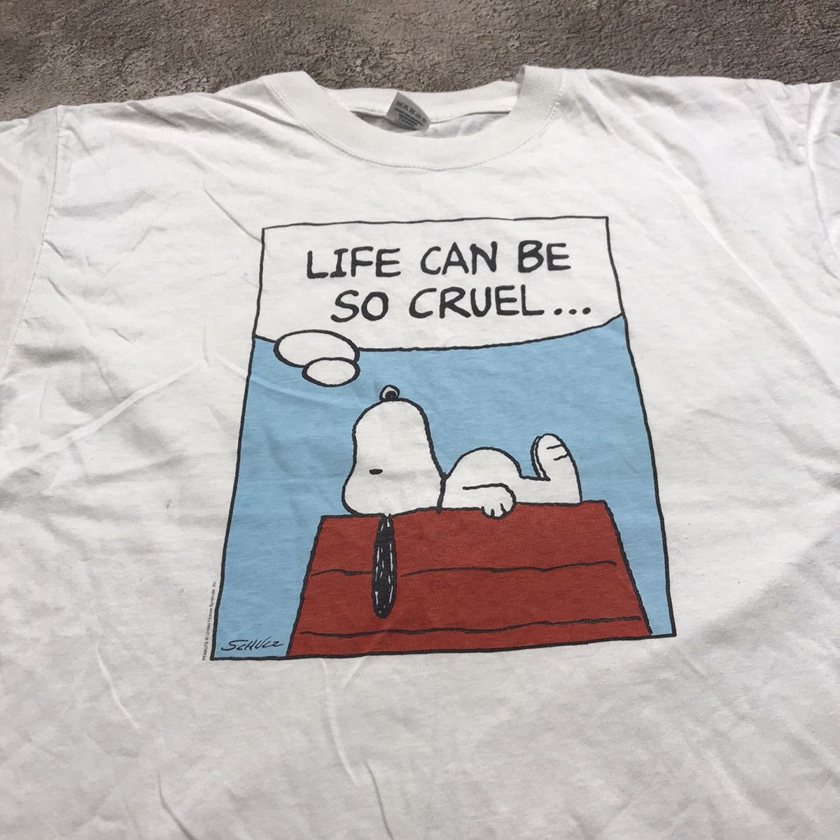 Vintage Vintage 90s Snoopy Graphic Tee Life Can Be Cruel Y2K XXL Size US XXL / EU 58 / 5 - 3 Thumbnail