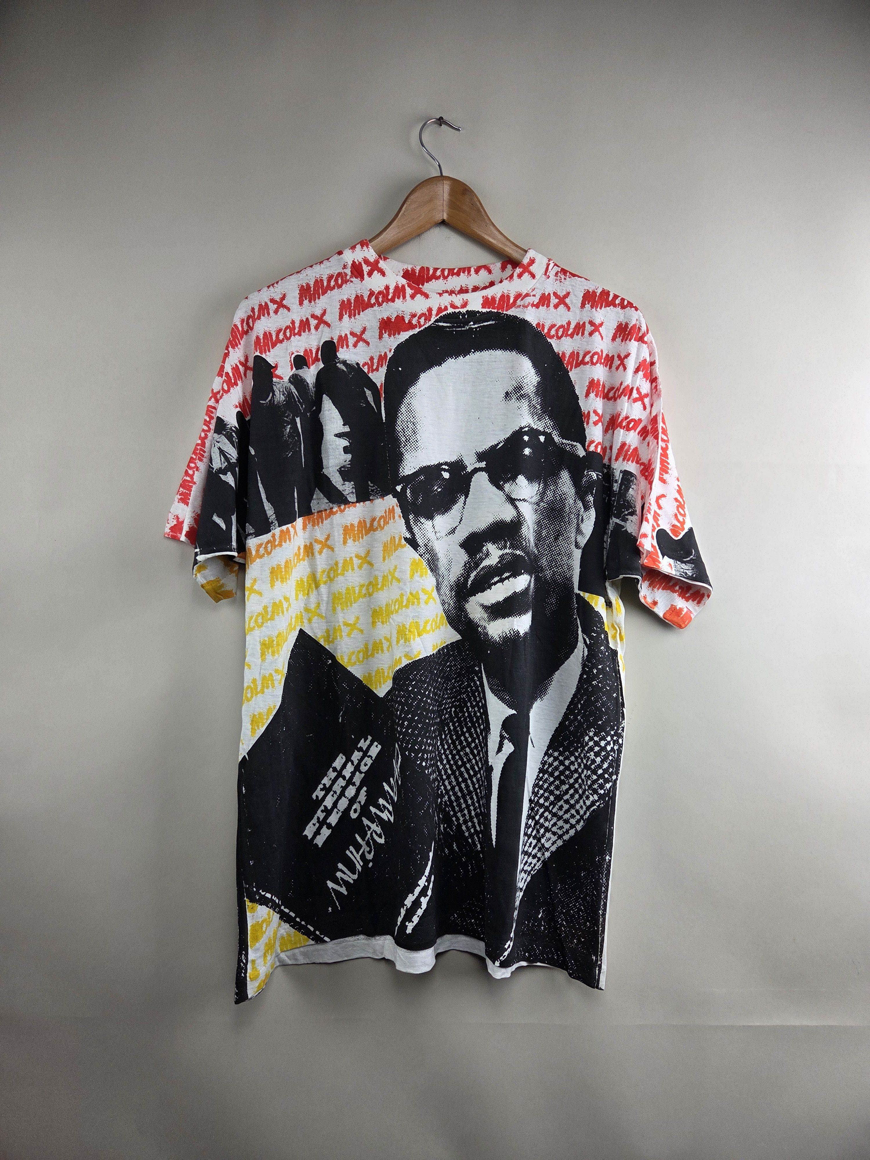 Band Tees × Rap Tees × Vintage 90s Malcolm X The heritage of Muhammad All over print L Size US L / EU 52-54 / 3 - 8 Thumbnail