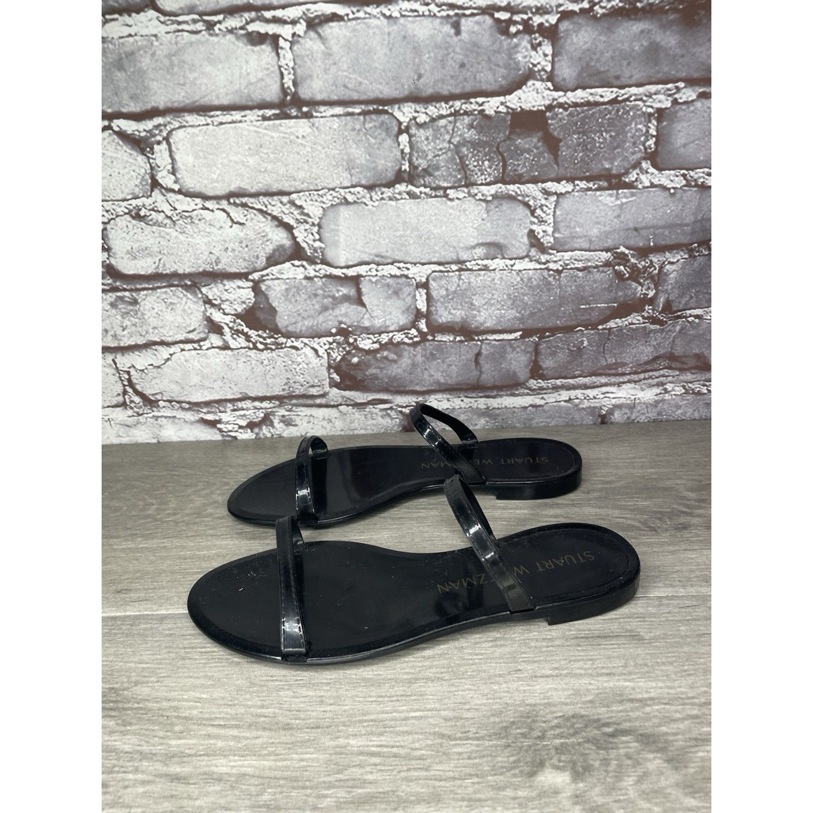 Stuart Weitzman Stuart Weitzman Black Sawyer Jelly Flats Slides Sandals Wome Size US 7 / IT 37 - 19 Thumbnail