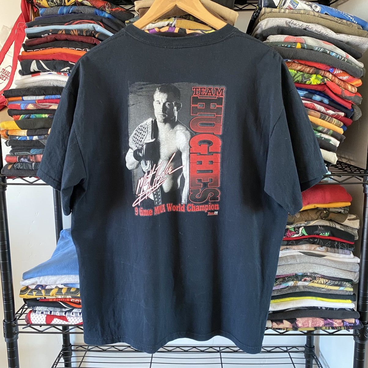 Gildan Vintage UFC Matt Hughes T-Shirt Double Sided Y2K Bring It! Size US L / EU 52-54 / 3 - 3 Thumbnail