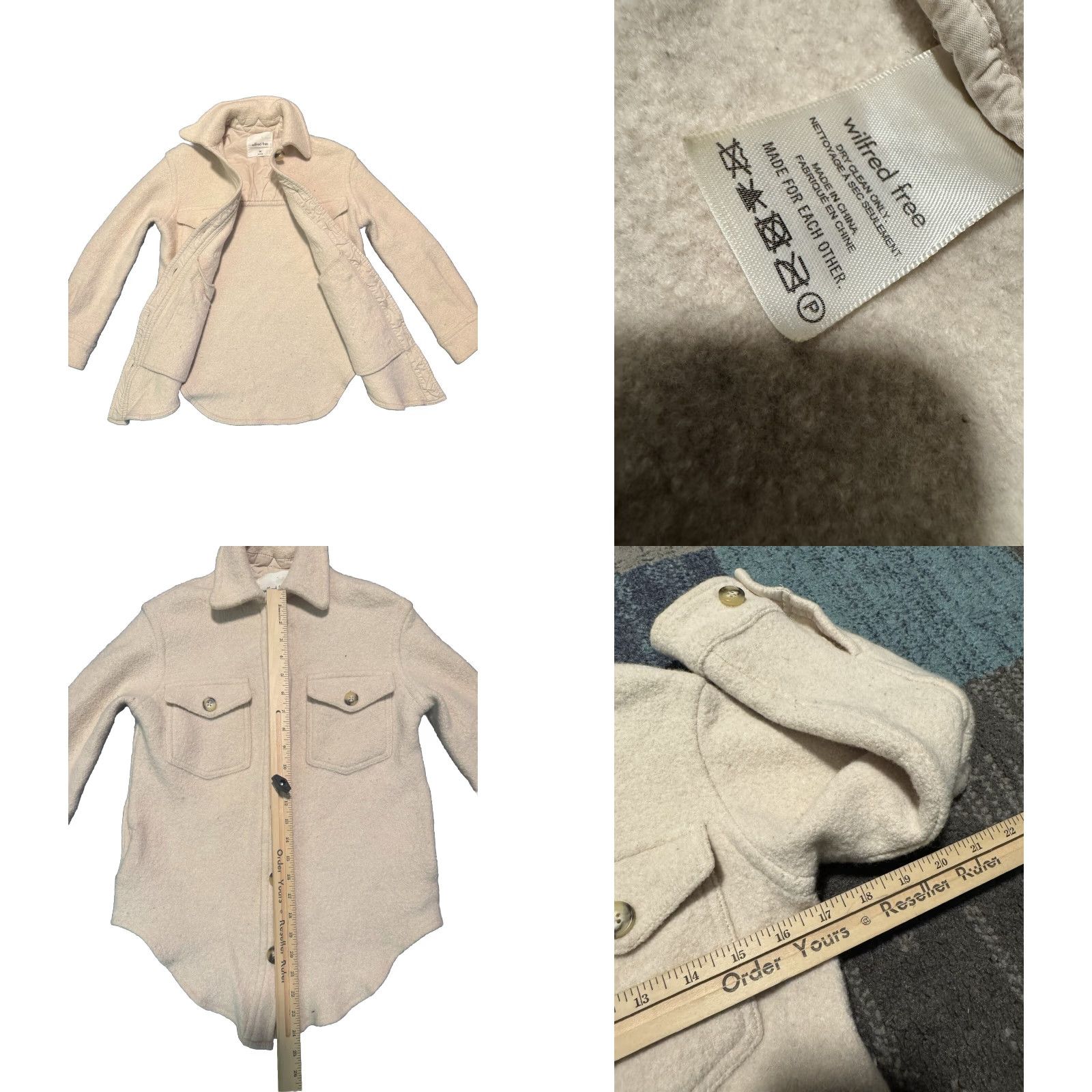 Vintage VINTAGE Wilfred Ganna Shirt Jacket Merino Wool Shacket Cream 2XS Shacket Women? Size XXS / US 00 / IT 34 - 9 Thumbnail