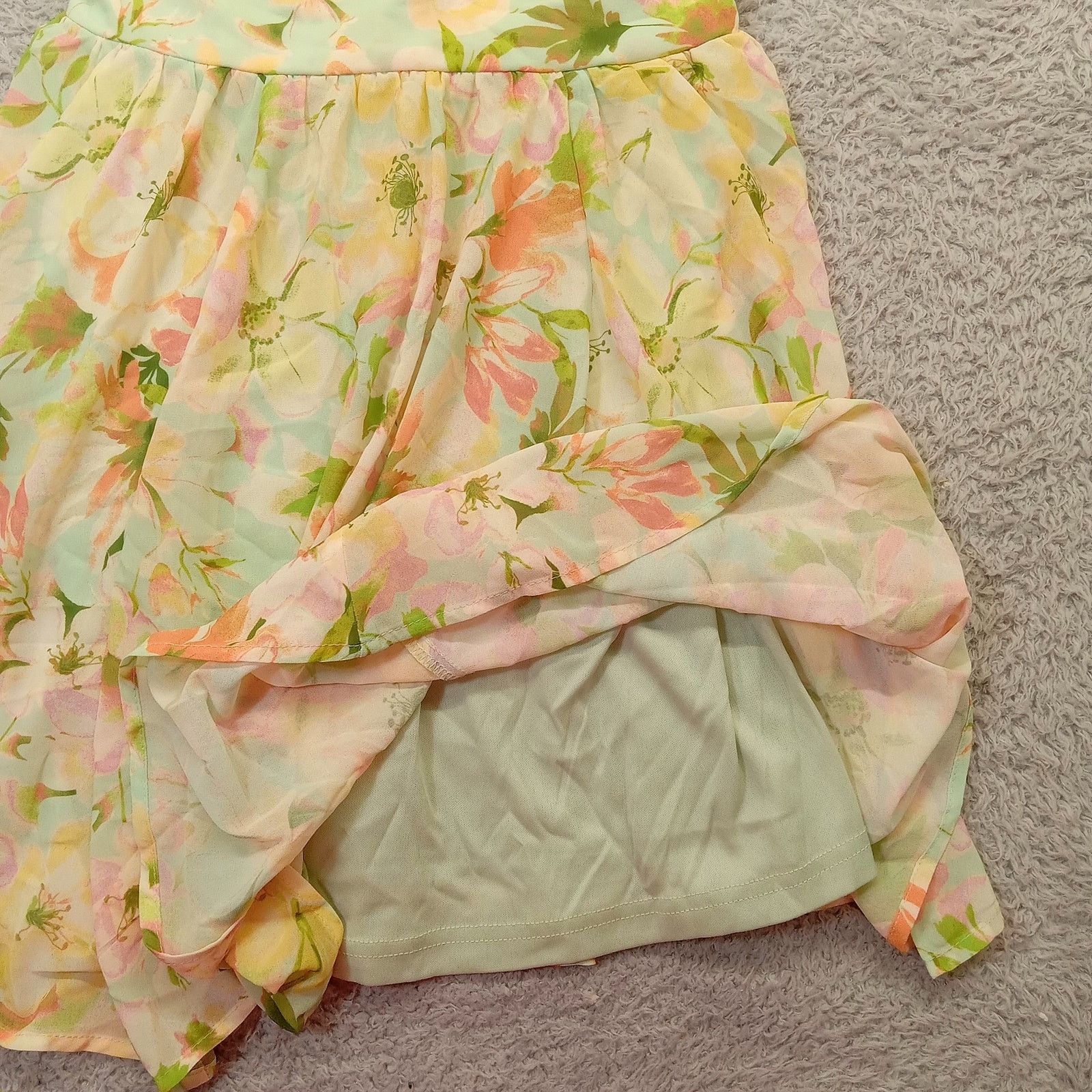 & Other Stories Love Colette Sheer Dress M Floral Lined Green Polyester Size M / US 6-8 / IT 42-44 - 3 Thumbnail
