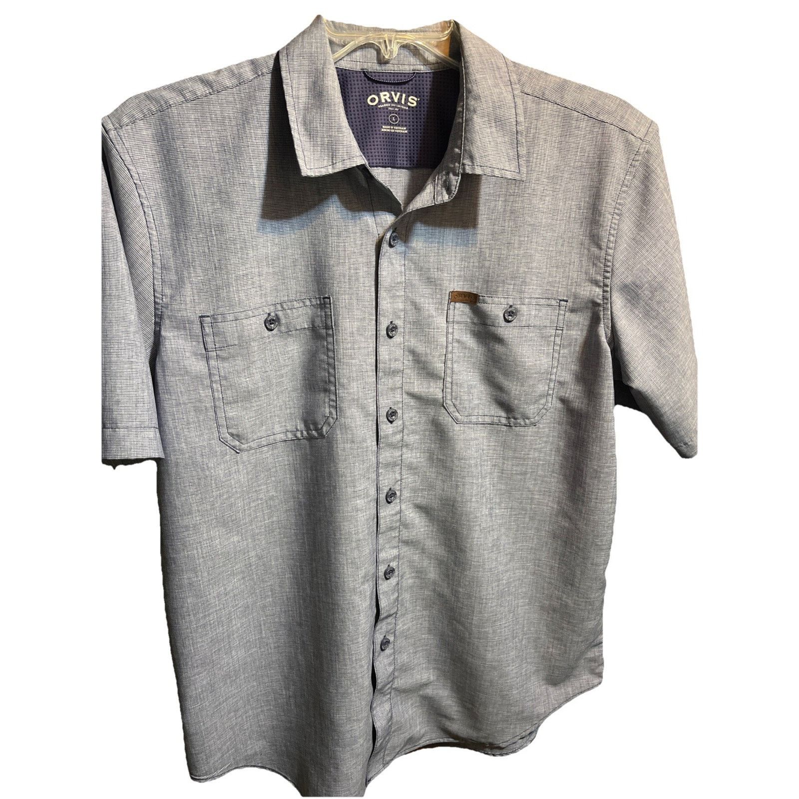 Orvis Orvis Button Up Tech Shirt Mens Large Blue Lightweight Poly Size US L / EU 52-54 / 3 - 1 Thumbnail