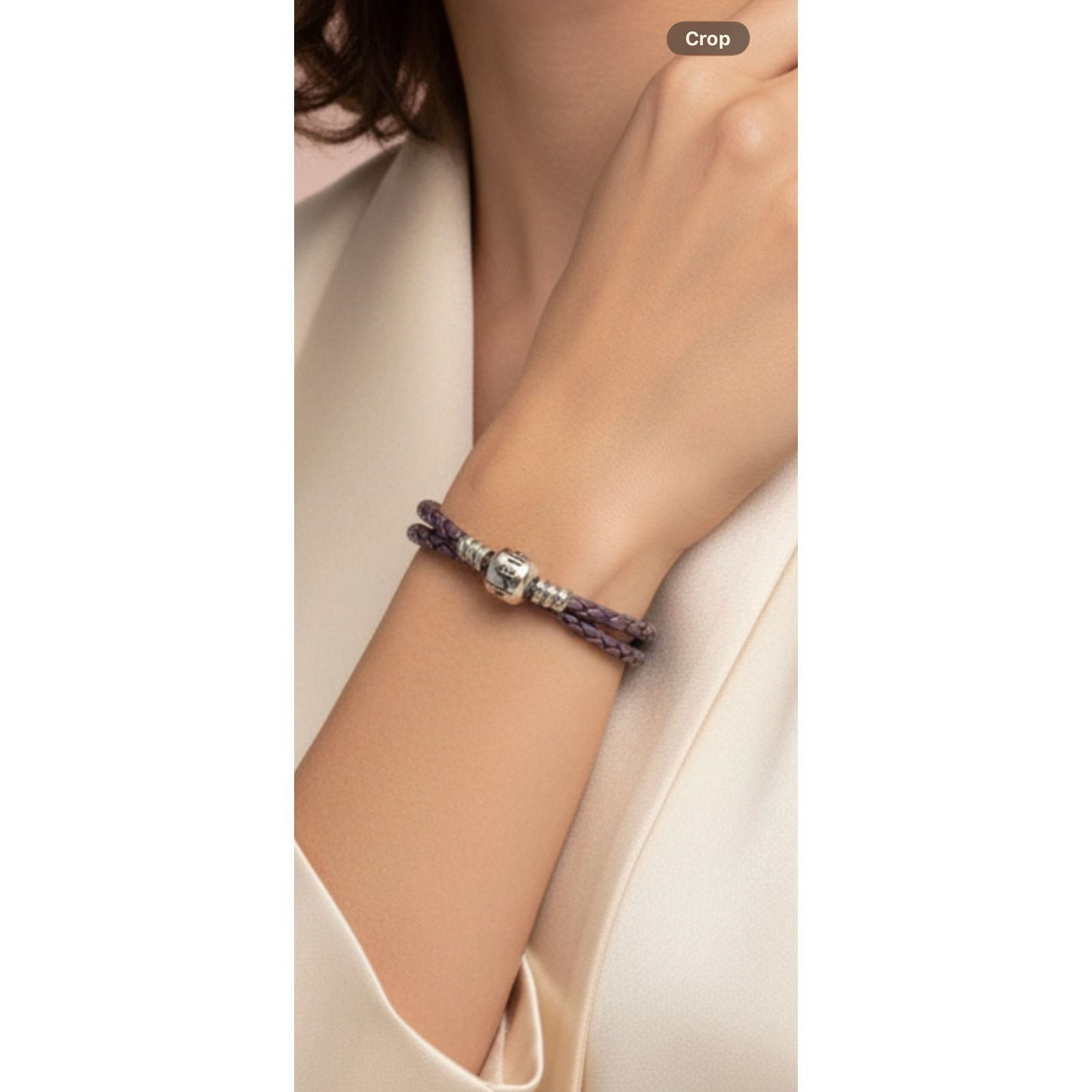 pandora Pandora Double Leather Bracelet S925 ALE size 6 Purple Size ONE SIZE - 5 Thumbnail