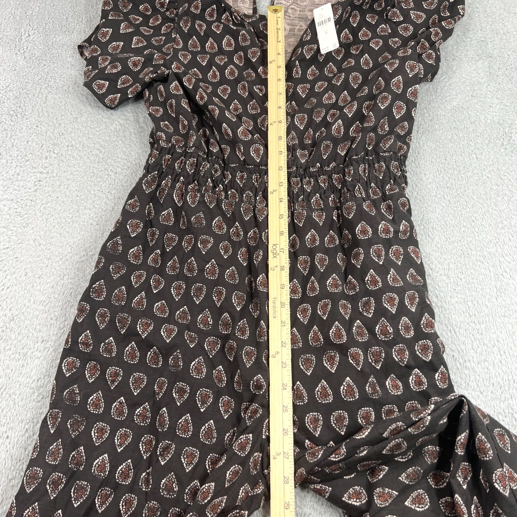 Anthropologie VINTAGE Anthropologie Womens Romper Size Medium Puff Sleeve Wide Leg Dress Black and White Layered Bodysuit Size 32" / US 10 / IT 46 - 4 Thumbnail