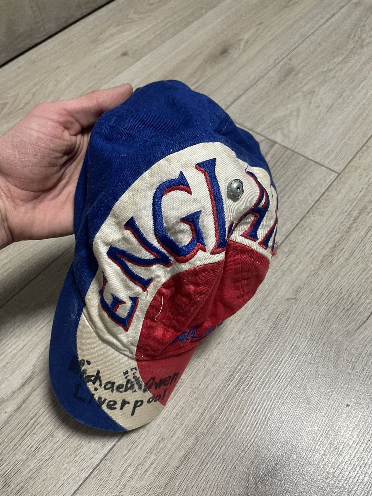 Vintage Vintage 90s England Michael Owen Liverpool AOP Cap Size ONE SIZE - 6 Thumbnail
