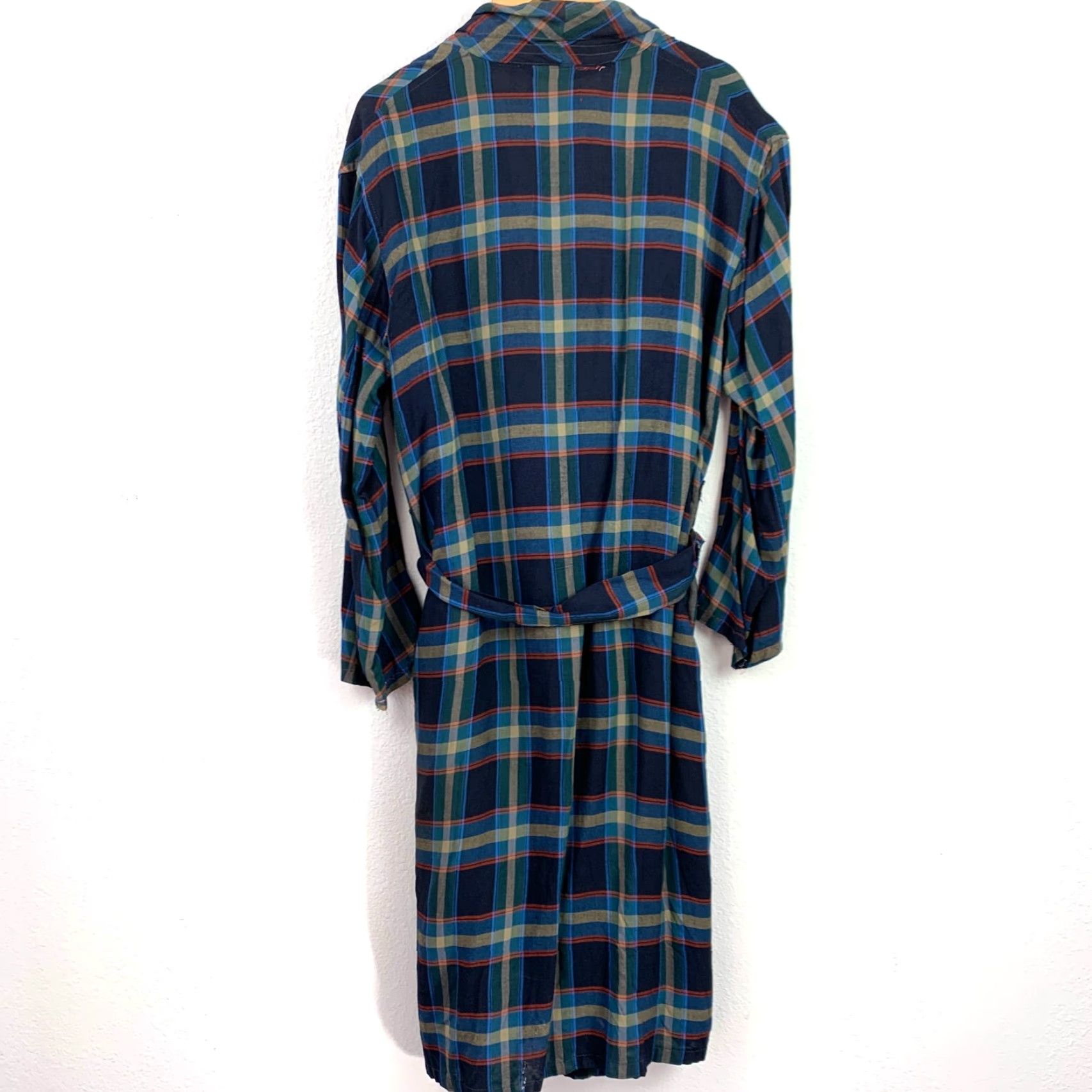 Vintage VINTAGE Royal Knight Robe Cartoon Knights 60s Blue Plaid Rockabilly Mens One Size Chest 46" Size ONE SIZE - 4 Thumbnail