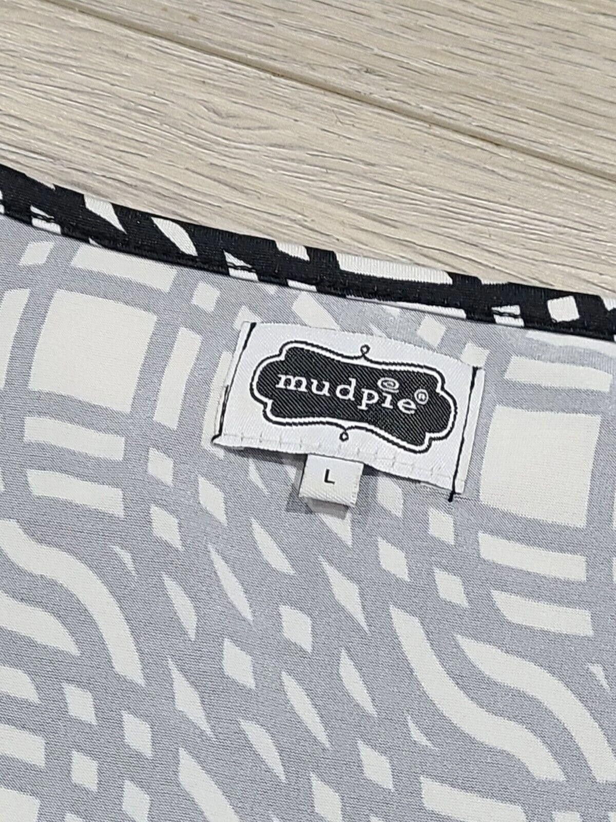 Designer Mudpie Dress Large Black White Stretch Sheath 3/4 Sleeve Size L / US 10 / IT 46 - 4 Thumbnail