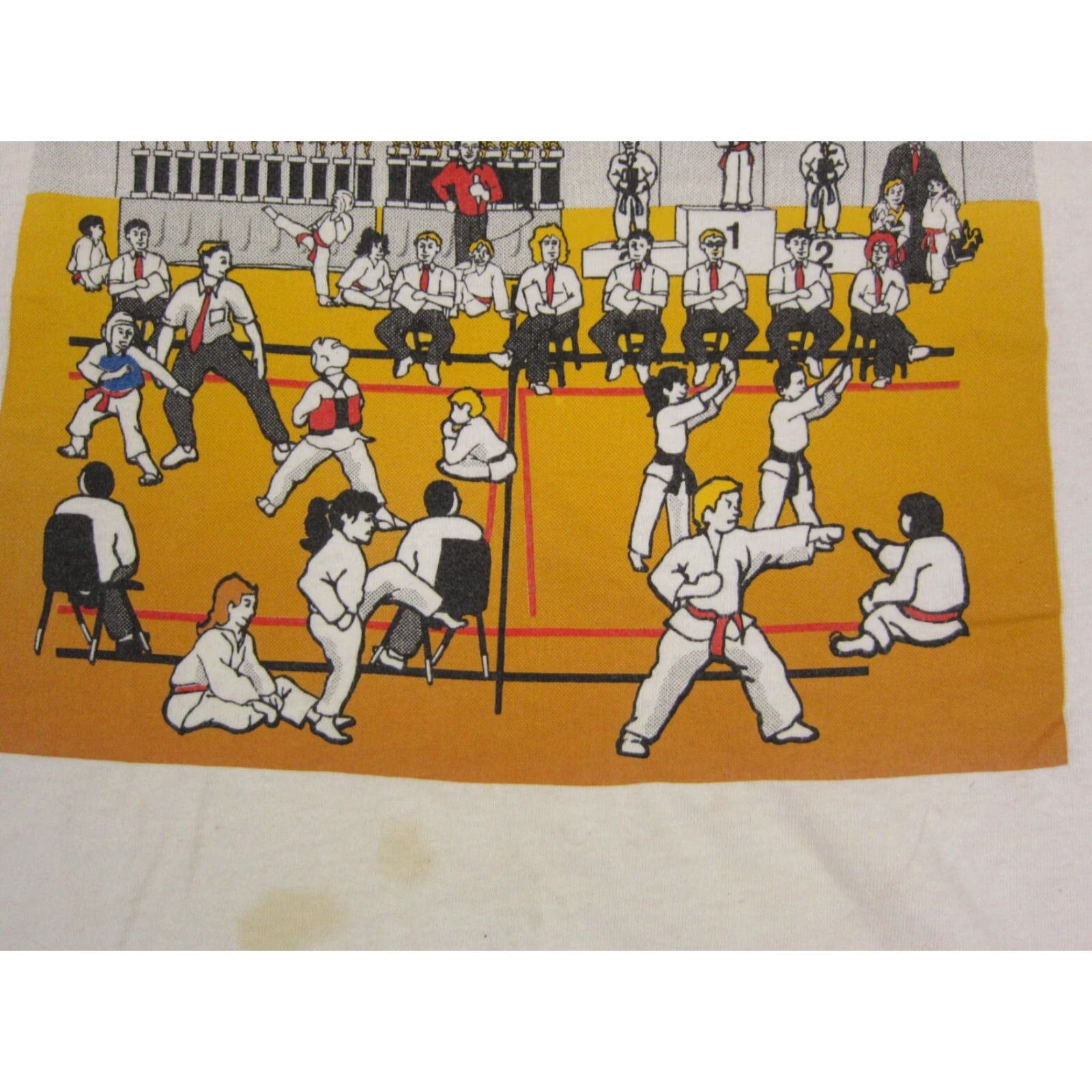 Fruit Of The Loom VINTAGE Fruit of the Loom Shirt Adult 2XL White Mens USA 80s Taekwondo Championship Shirt Size US XXL / EU 58 / 5 - 4 Thumbnail