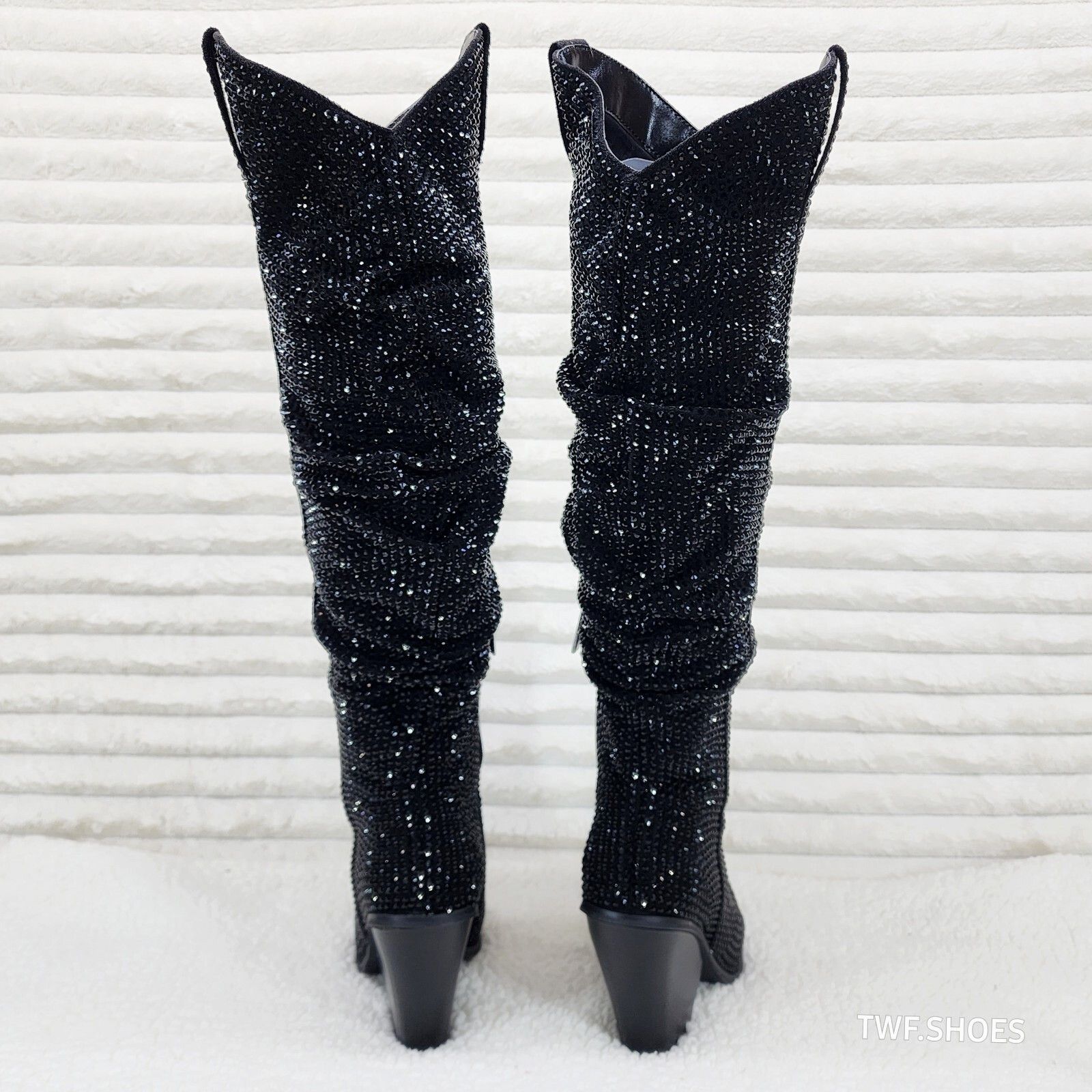 Other Cape Robbin Diamond Rider Black Rhinestone Western Slouch D Size US 6.5 / IT 36.5 - 3 Thumbnail
