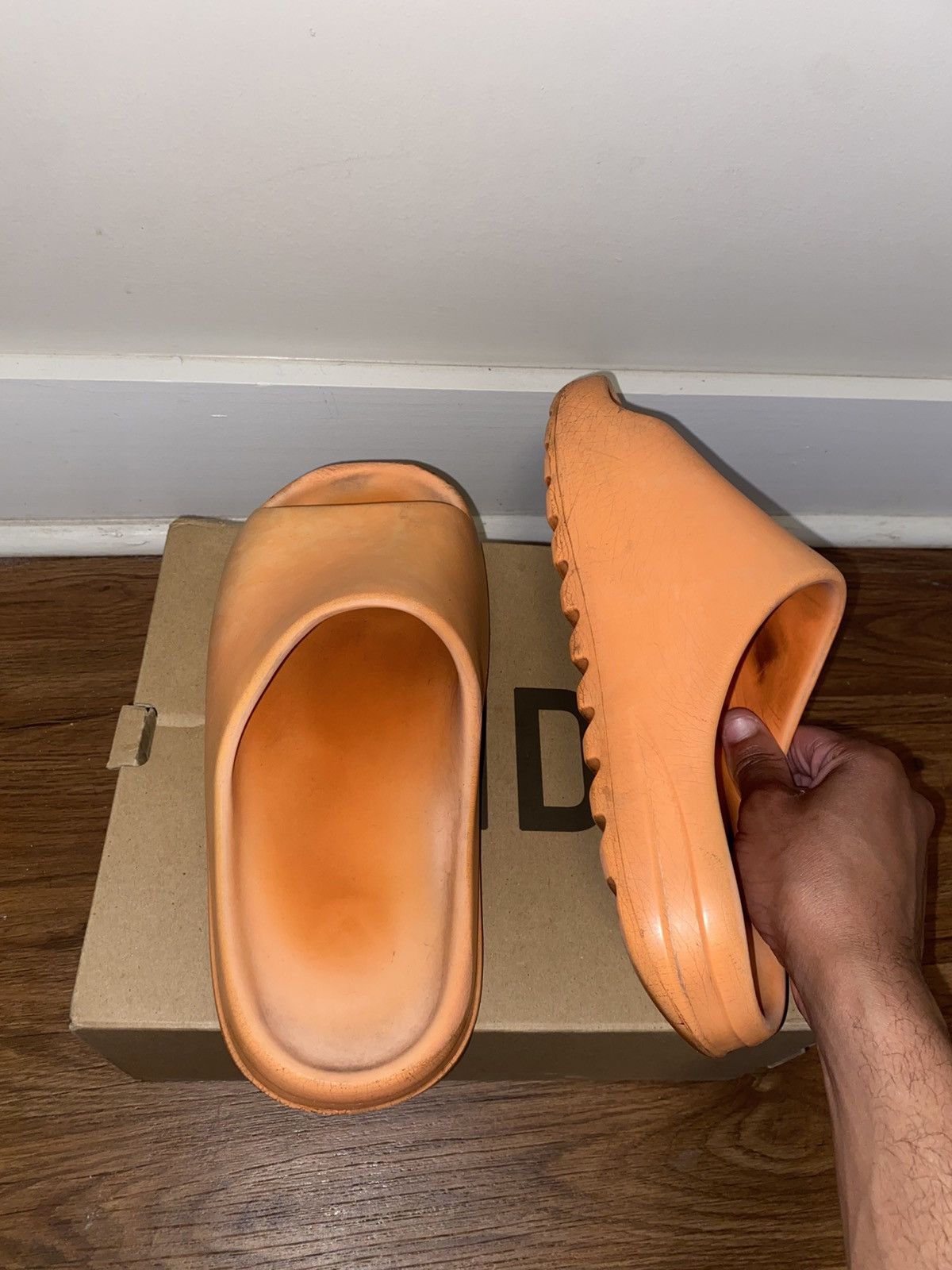 Adidas × Kanye West Adidas Yeezy Slides - Enflame Orange Size US 10 / EU 43 - 7 Thumbnail