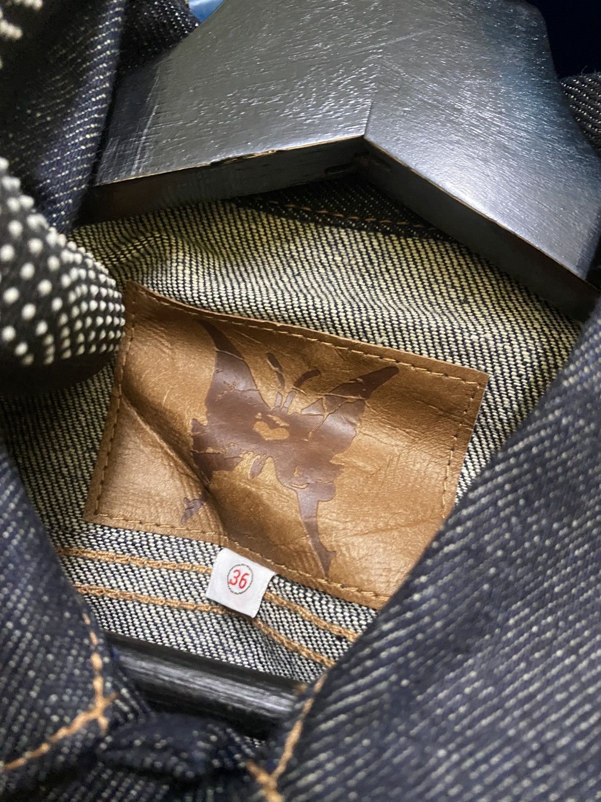 Chevignon Chevignon Raw Selvedge Type III Denim Jacket Butterfly Logo Size US XS / EU 42 / 0 - 7 Thumbnail