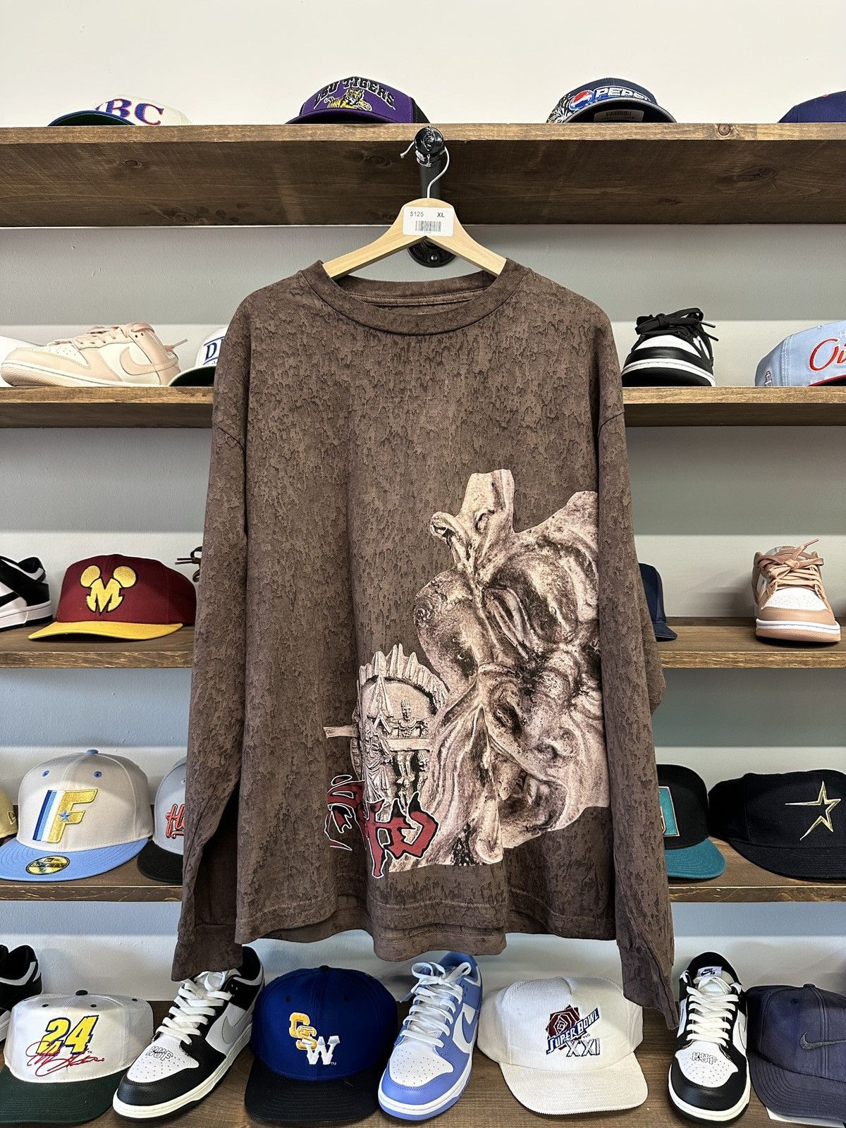 image of Travis Scott Utopia Long Sleeve XL in Brown, Men's