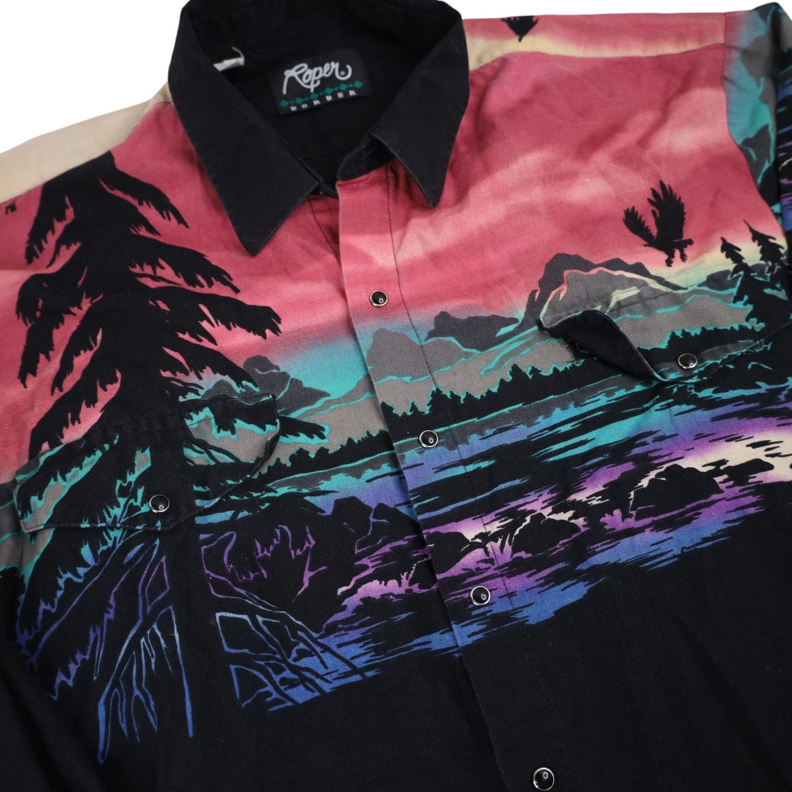 Vintage Vintage Ropers Pastel Nature Scene Button Up Western Shirt Size US XL / EU 56 / 4 - 5 Thumbnail