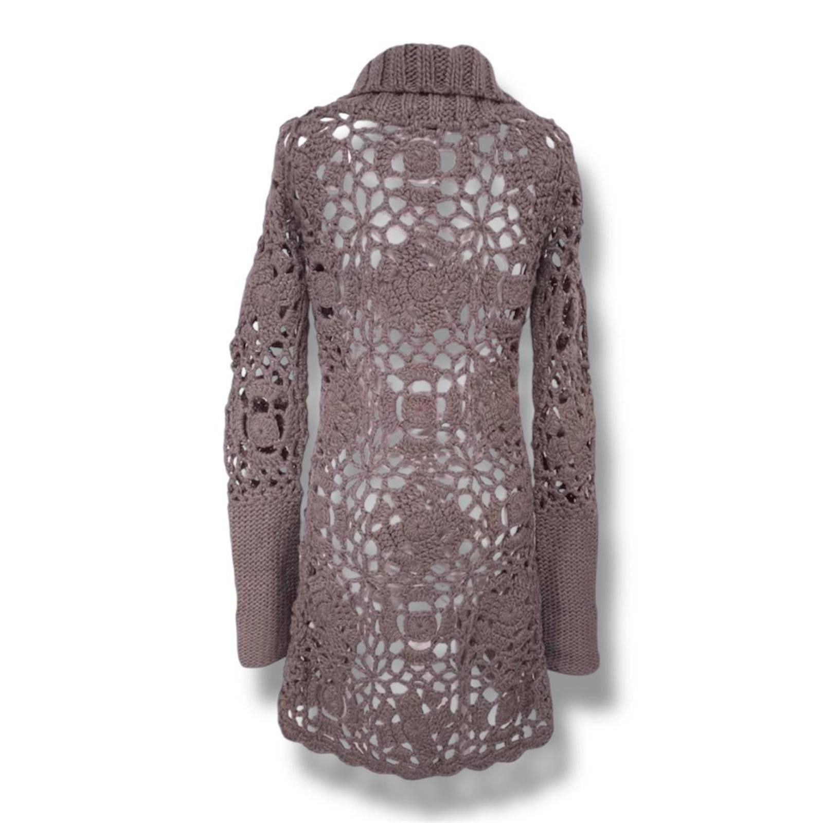 Other Boho crocheted knit 2000s long cardigan Size XS / US 0-2 / IT 36-38 - 4 Thumbnail