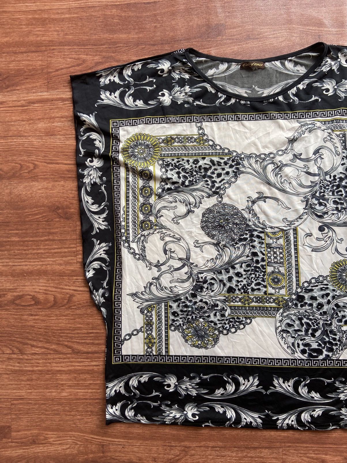 Le Grande Bleu (L.G.B.) Rei Firenze Silk Tshirt Raw Pattern Size US M / EU 48-50 / 2 - 4 Thumbnail