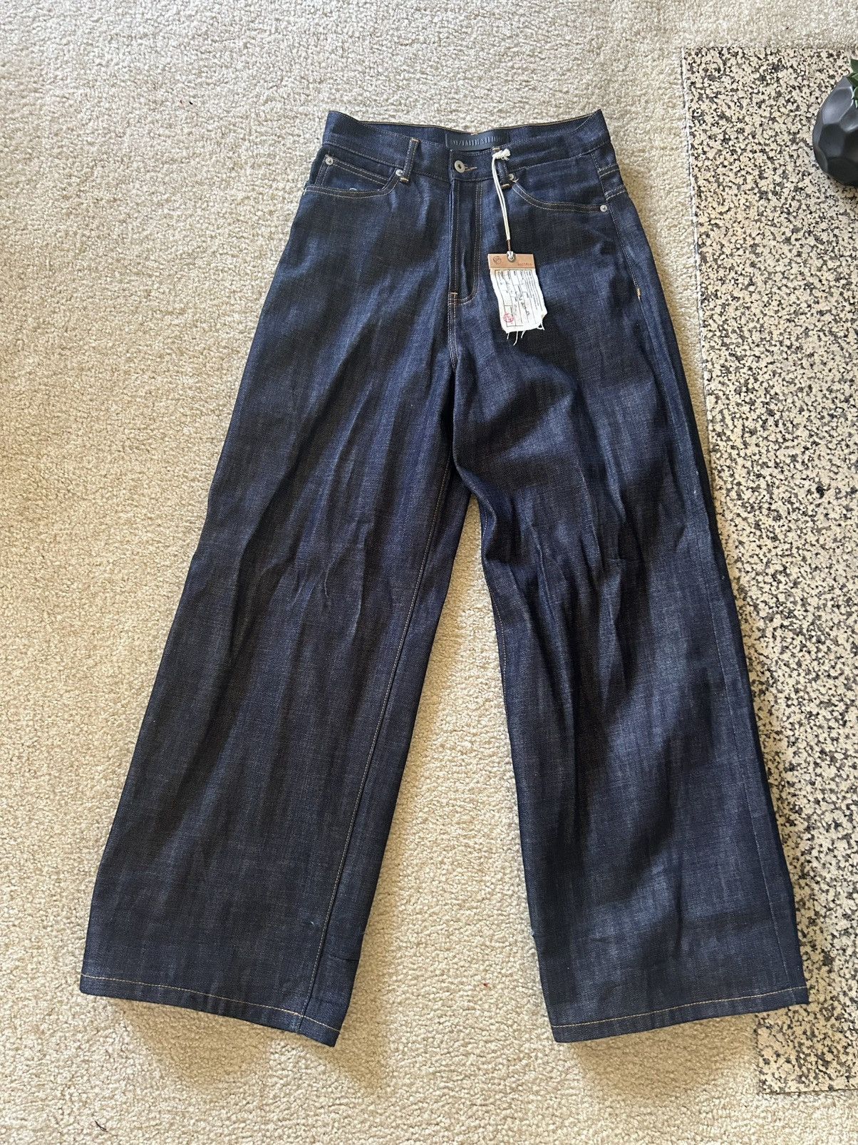 No Faith Studios RAW DENIM JAPANESE ULTRA LOOSE FIT BLUE | Grailed