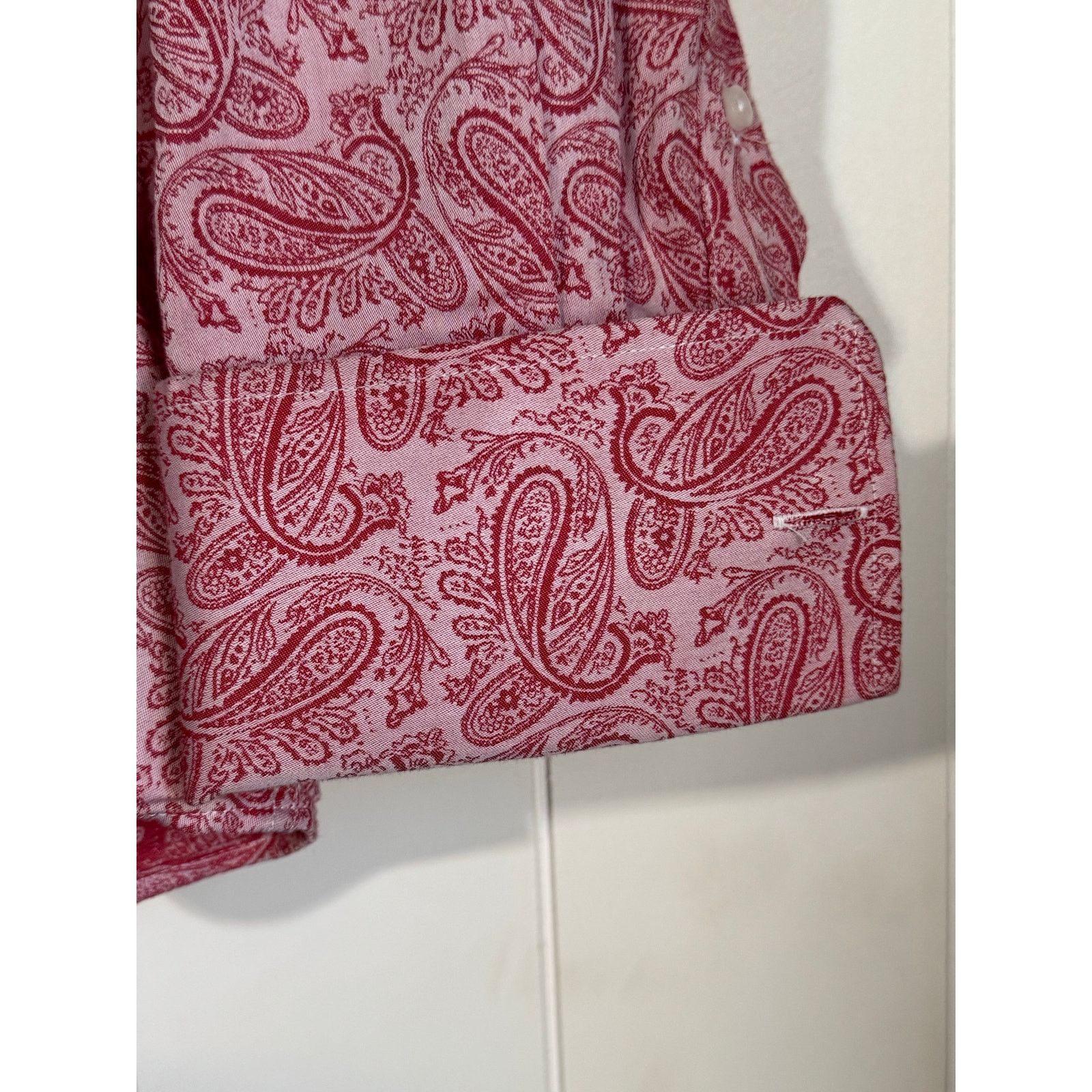 Other Steven Land Men's Paisley Button-Up Shirt 17.5 | Dressy Size US S / EU 44-46 / 1 - 5 Thumbnail