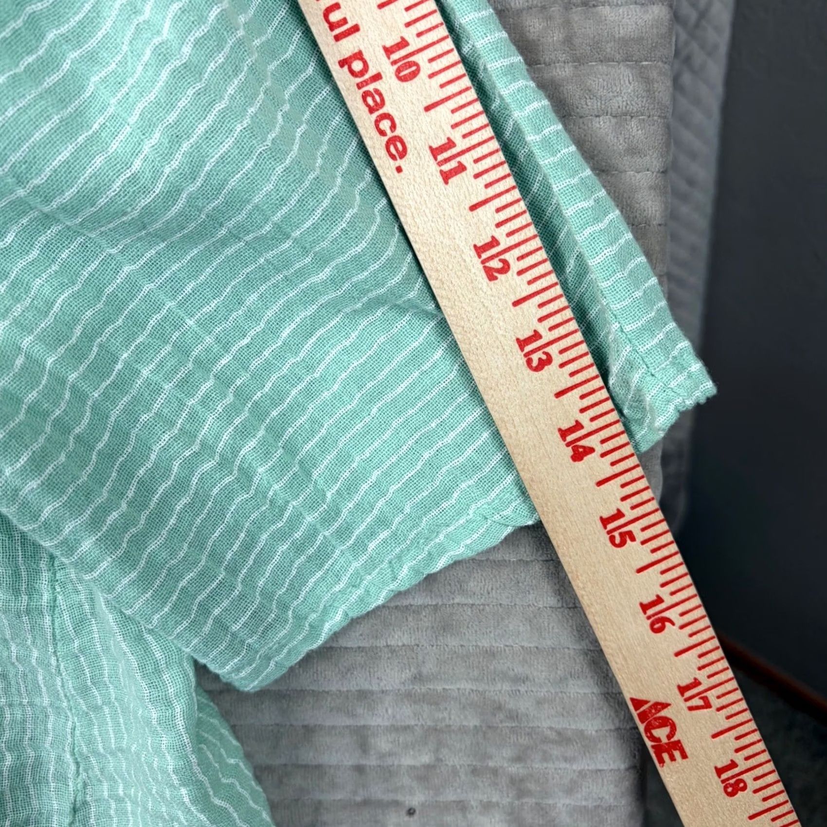 Vintage Meo Meli Italy Mint Green Striped Linen Cotton Gauze V-Neck Boxy Top Ladies One Size Green Striped V-Neck Short Sleeve Gentlemens? Size ONE SIZE - 5 Thumbnail