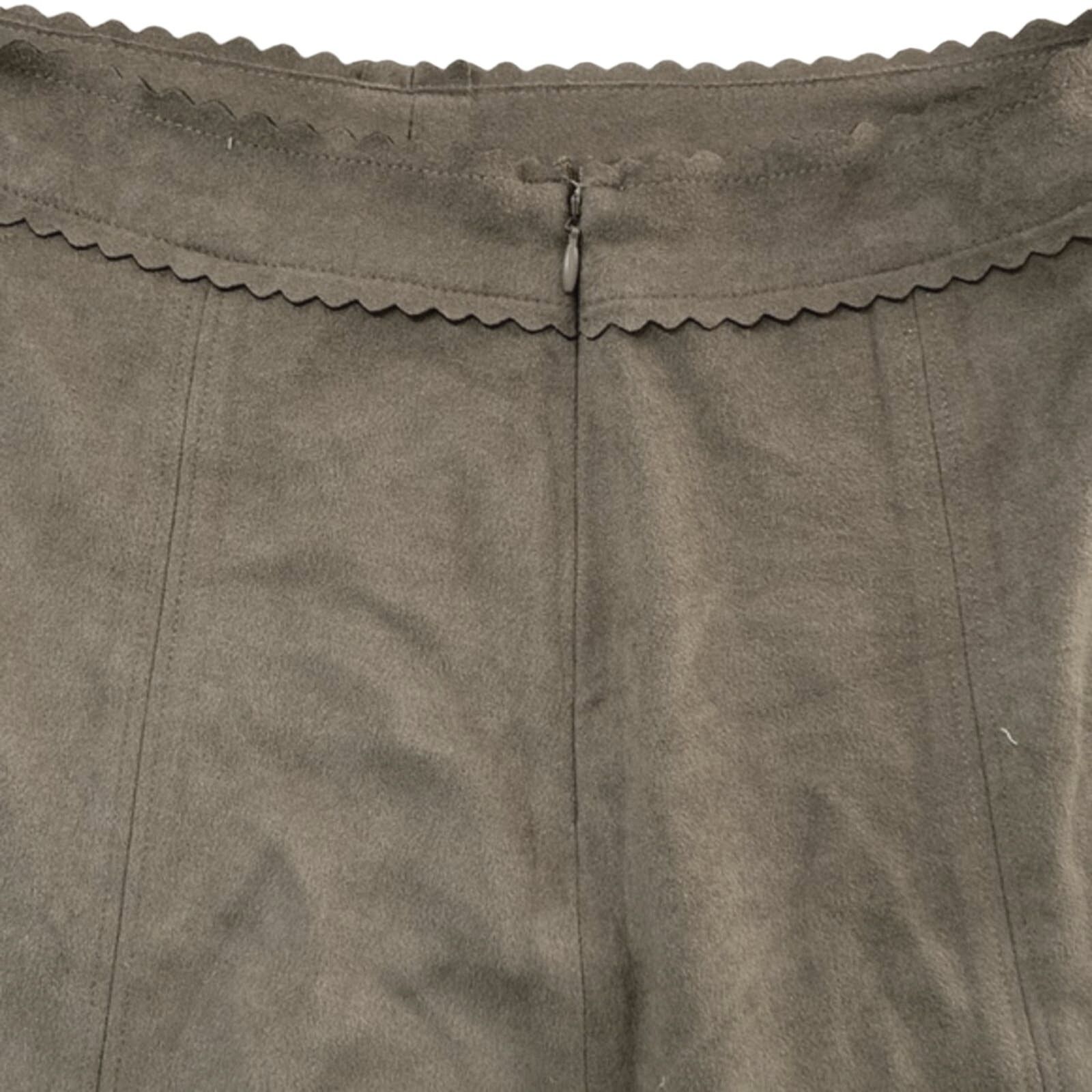 DEVA STATES Altar’d State High Waisted Faux Suede Olive Mini Skirt Size 30" / US 8 / IT 44 - 2 Thumbnail
