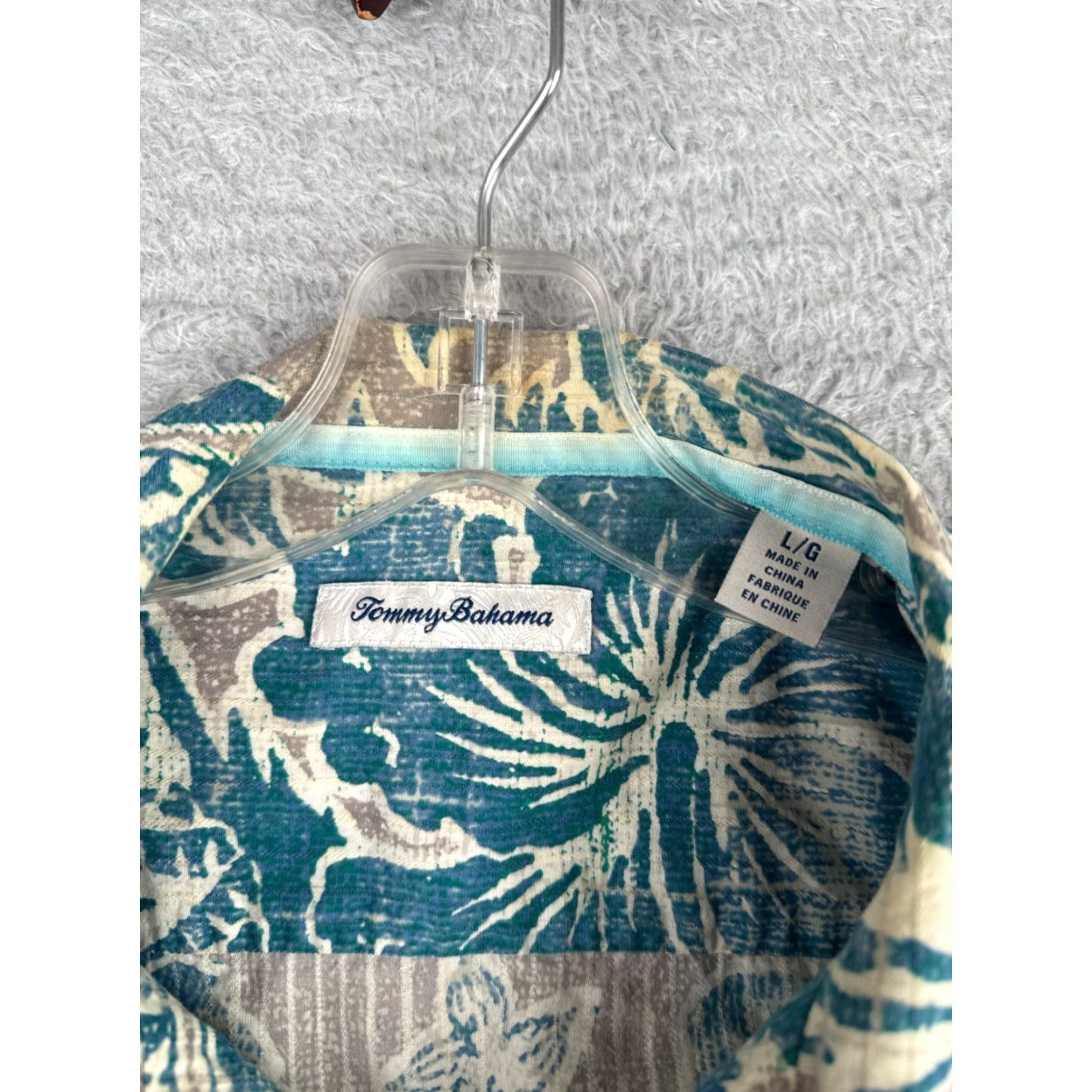 Tommy Bahama Tommy Bahama Shirt Men Large Gray Blue Floral Palm Hawaiian 100% Silk Size US XXL / EU 58 / 5 - 7 Thumbnail