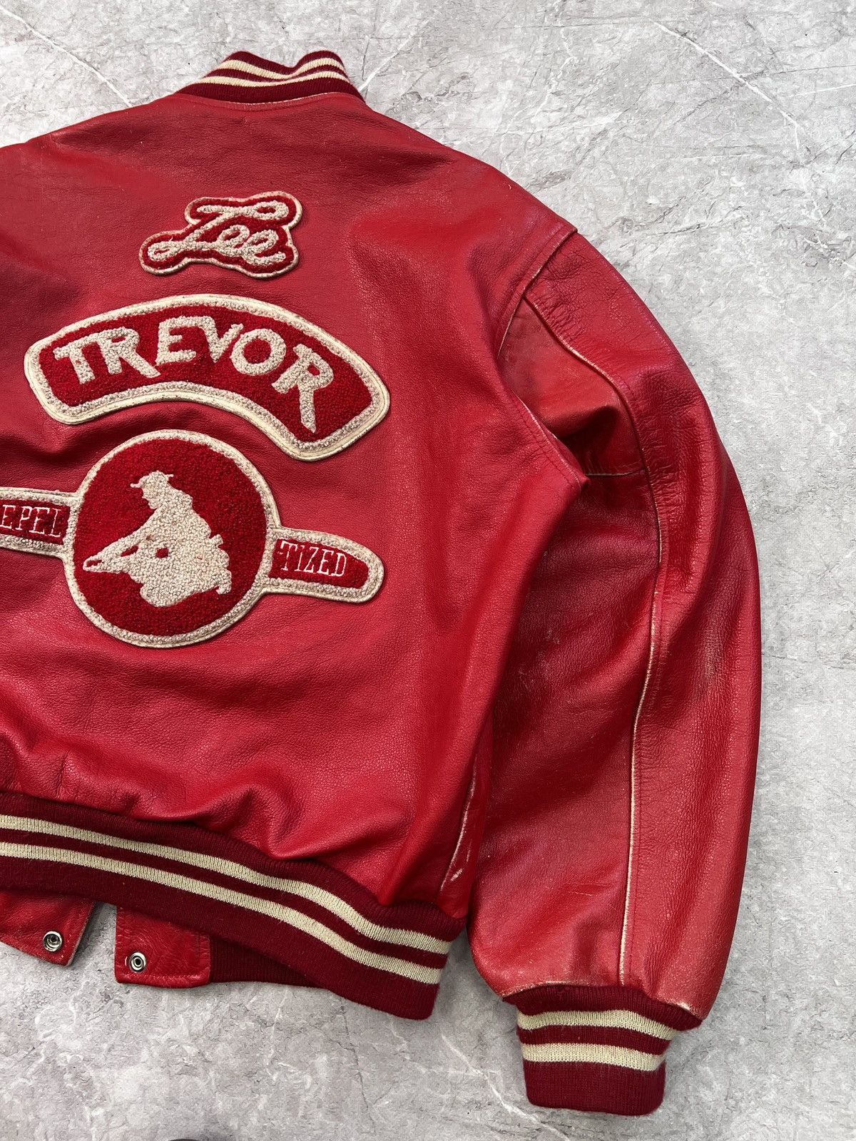 Lee × Vintage Vintage retro leather LEE STORM RIDER TREVOR VARSITY JACKET Size US M / EU 48-50 / 2 - 15 Thumbnail