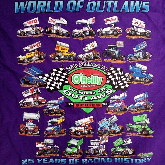 Fruit Of The Loom × Vintage Vintage World Of Outlaws 25 Years Sprint Car Racing T-Shirt Size US L / EU 52-54 / 3 - 8 Thumbnail