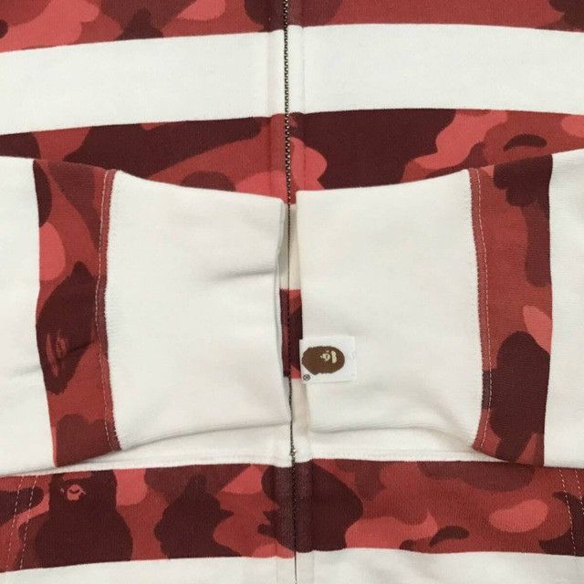 Bape BAPE Red camo striped full zip hoodie a bathing ape Size US M / EU 48-50 / 2 - 5 Thumbnail