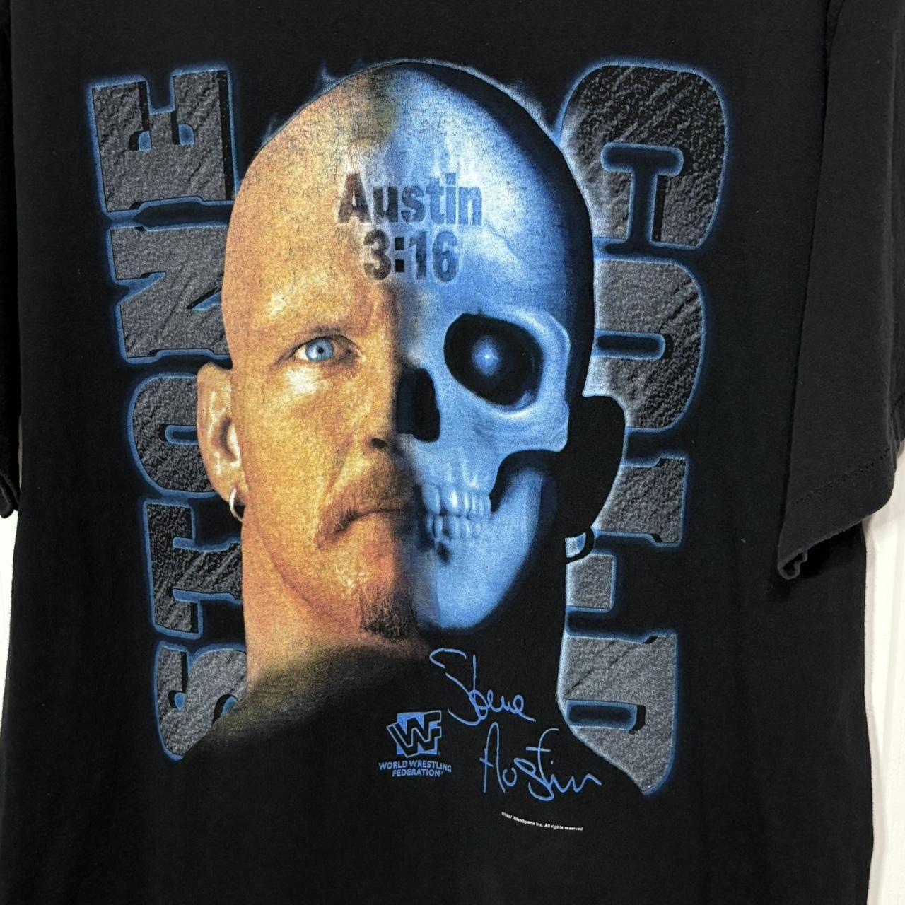 WWF Vintage 90s WWE Stone Cold Steve Austin Shirt Size US XL / EU 56 / 4 - 2 Thumbnail