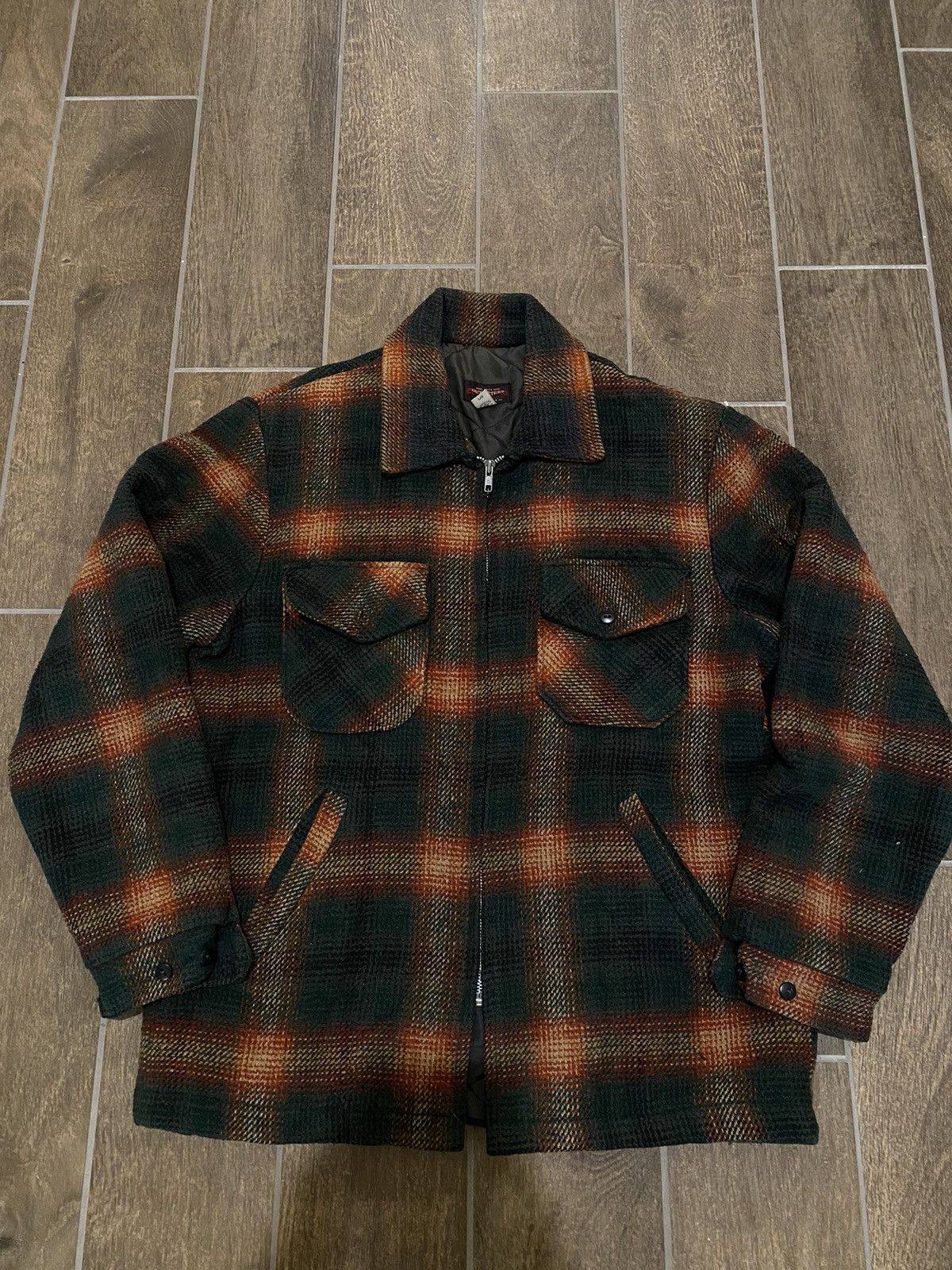 SHIPS Vtg Ships Outfitters Checkered Wool Flannel Jckt Size US L / EU 52-54 / 3 - 7 Thumbnail