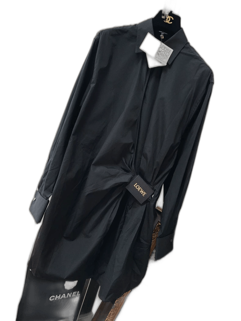 Loewe Loewe Black Asymmetric Hem Shirt Dress Size M / US 6-8 / IT 42-44 - 1 Thumbnail