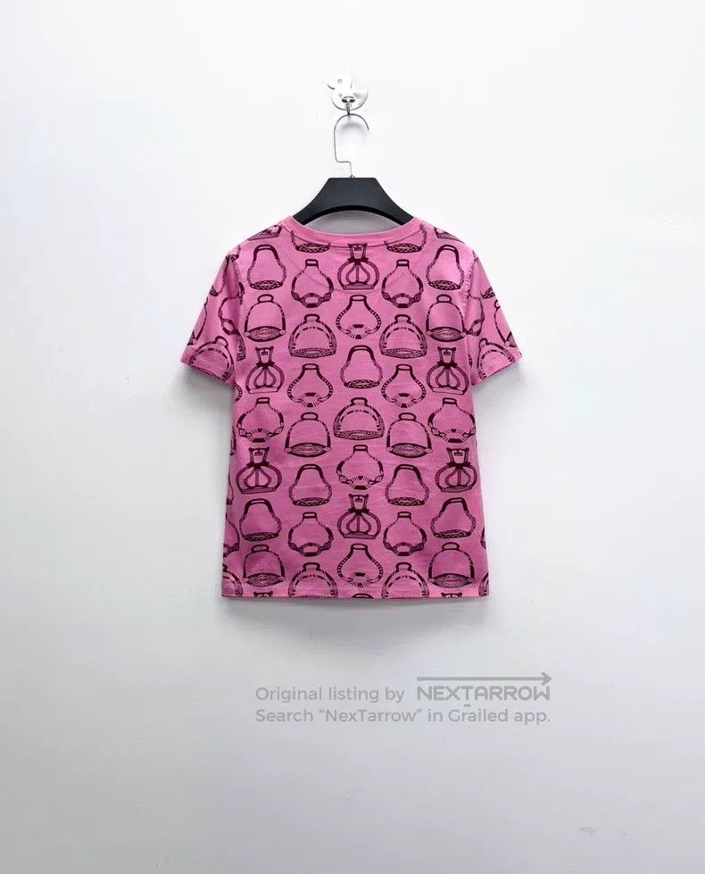 Hermes Hermes Pink Fantasy Print All-over Logo Short Sleeve Size XXS / US 00 / IT 34 - 2 Thumbnail
