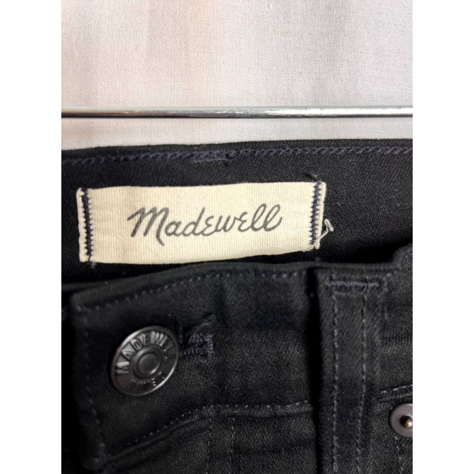 Madewell Madewell Jeans Women 9" High Rise Skinny Denim Black Size 25 77388 Designer Dark Size 42" / US 20 - 3 Thumbnail