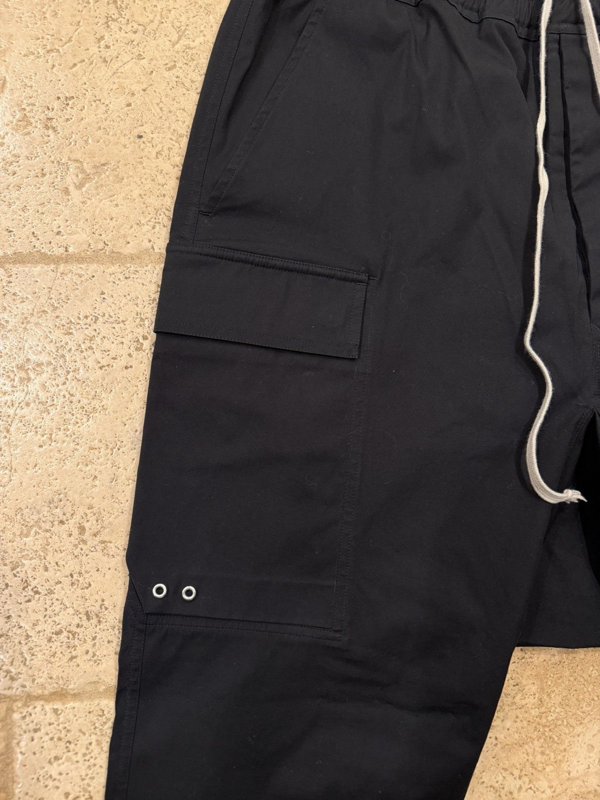 Rick Owens Rick Owens EDFU 23 Black Drop Crotch Cargo Drawstring Pants Size US 34 / EU 50 - 4 Thumbnail