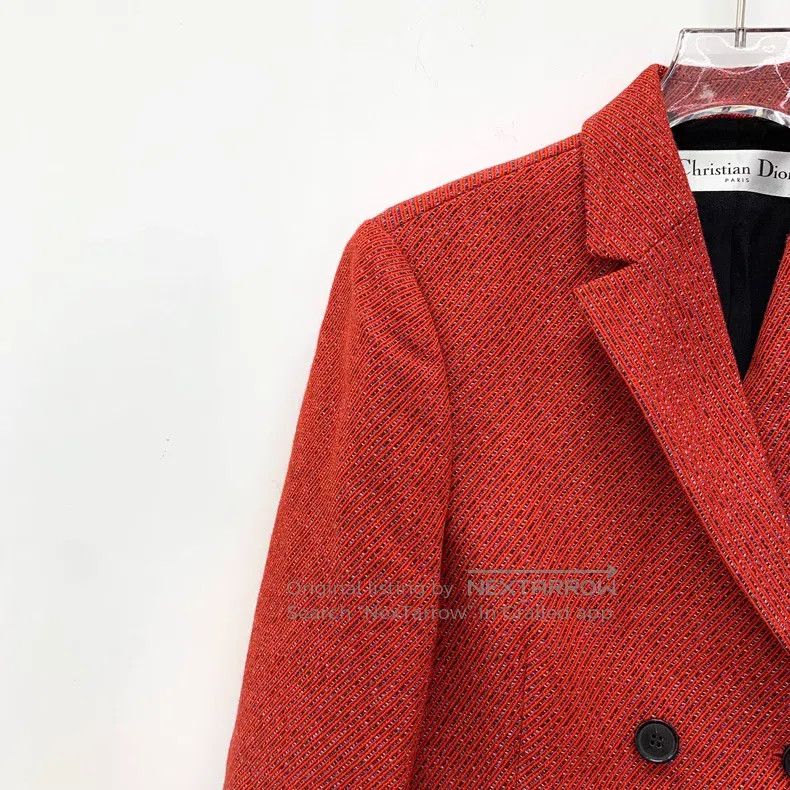Dior Dior Red wool lapel double-breasted long-sleeved suit jack Size M / US 6-8 / IT 42-44 - 3 Thumbnail