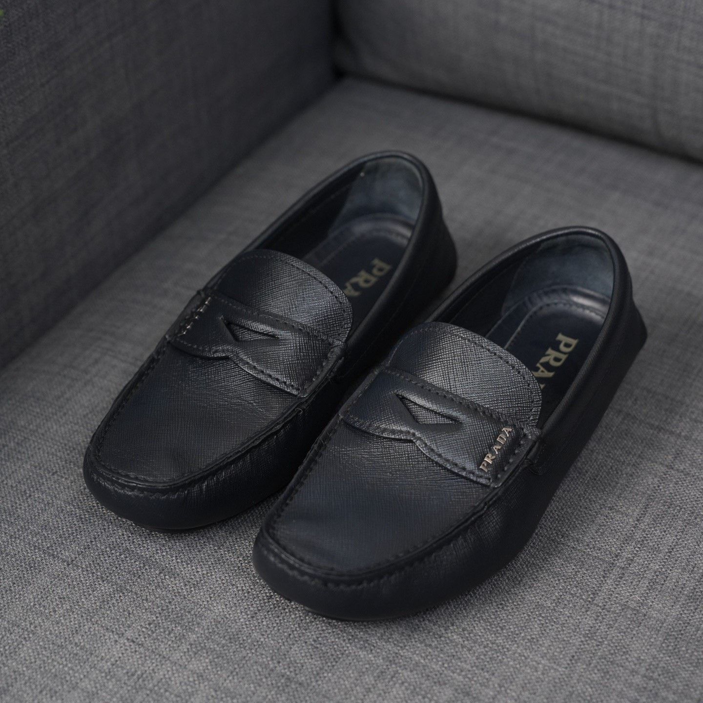 Prada Prada Leather Black Lowtop Sneakers us_8 Women Size US 8 / IT 38 - 1 Thumbnail