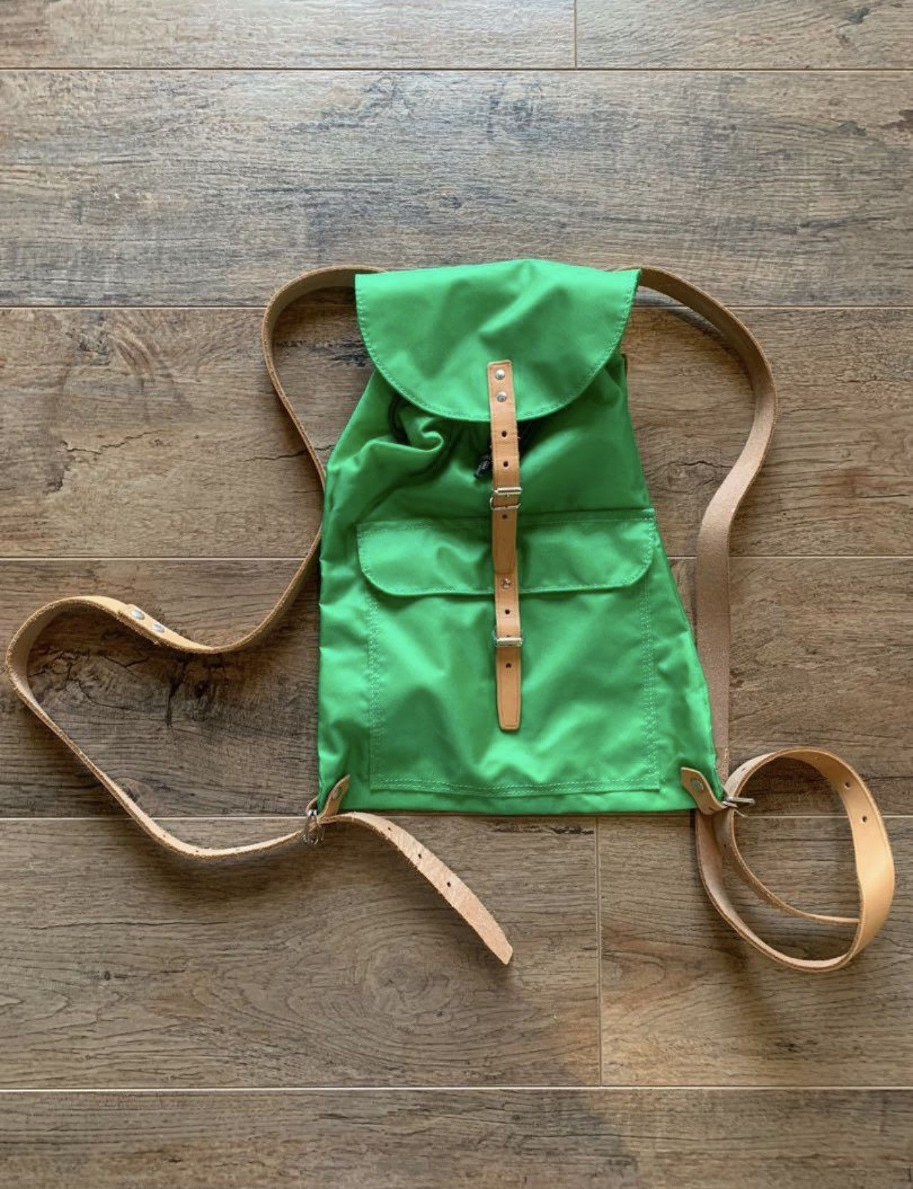 🔥 Vintage Comme des Garçons nylon green strap leather bag