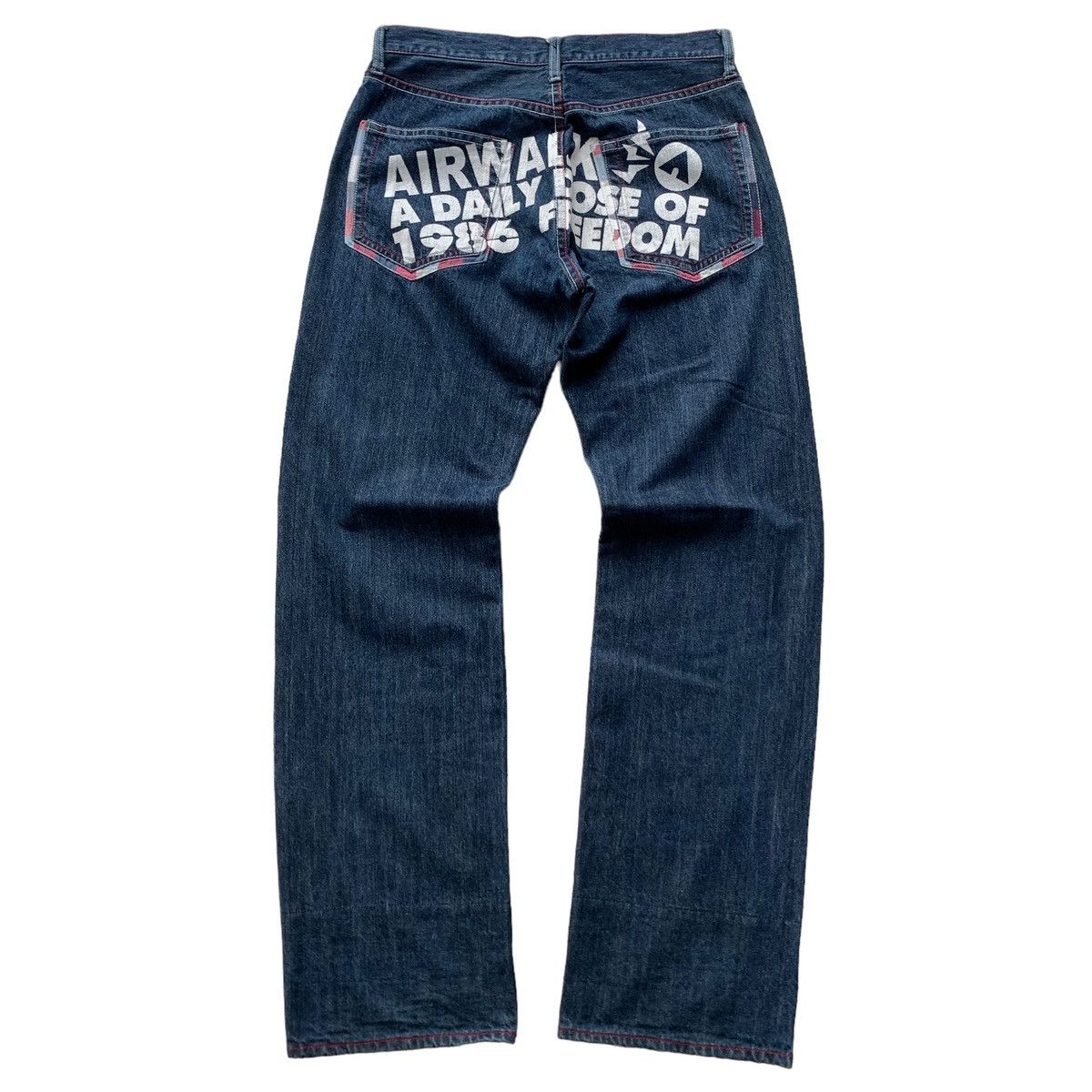 Airwalk × Japanese Brand × Vintage Rare Y2K Japanese Brand Airwalk Big Printed Jeans Size US 30 / EU 46 - 1 Thumbnail