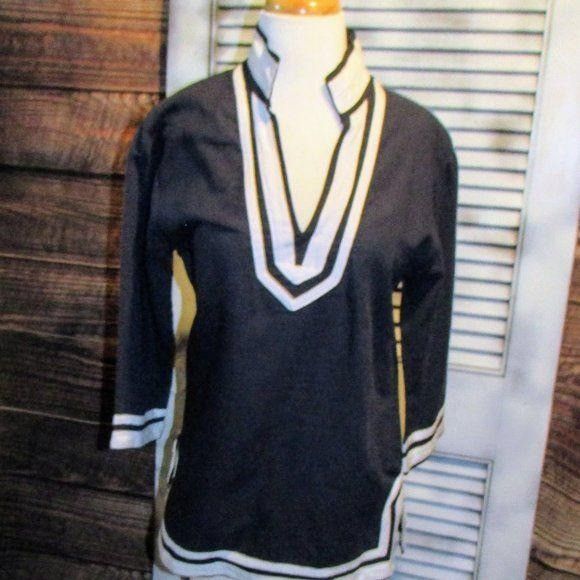 Other Sherry Taylor Sm Nautical Linen Blend Blouse Size S / US 4 / IT 40 - 5 Thumbnail