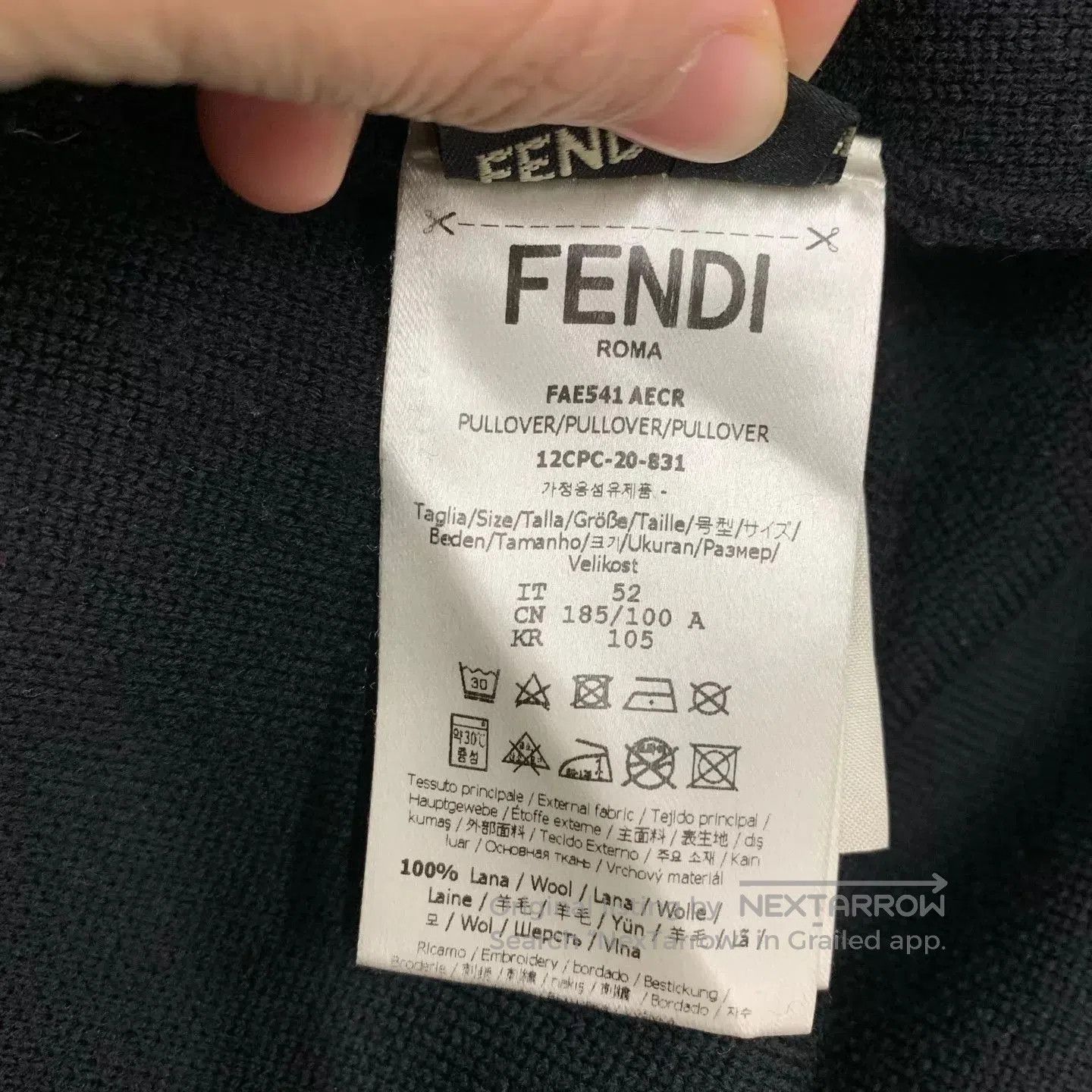 Fendi Multi Color Block Long Sleeve Sweater. Size US L / EU 52-54 / 3 - 5 Thumbnail