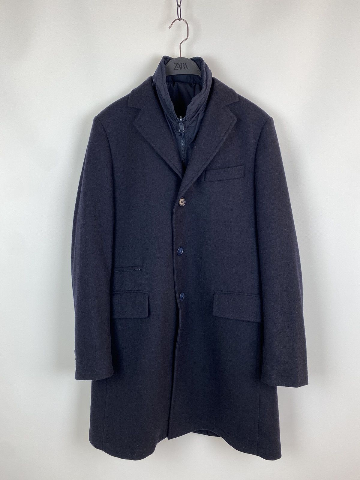Boggi Boggi Milano 2 in 1 Insulated Navy Wool Coat Size US M / EU 48-50 / 2 - 1 Thumbnail