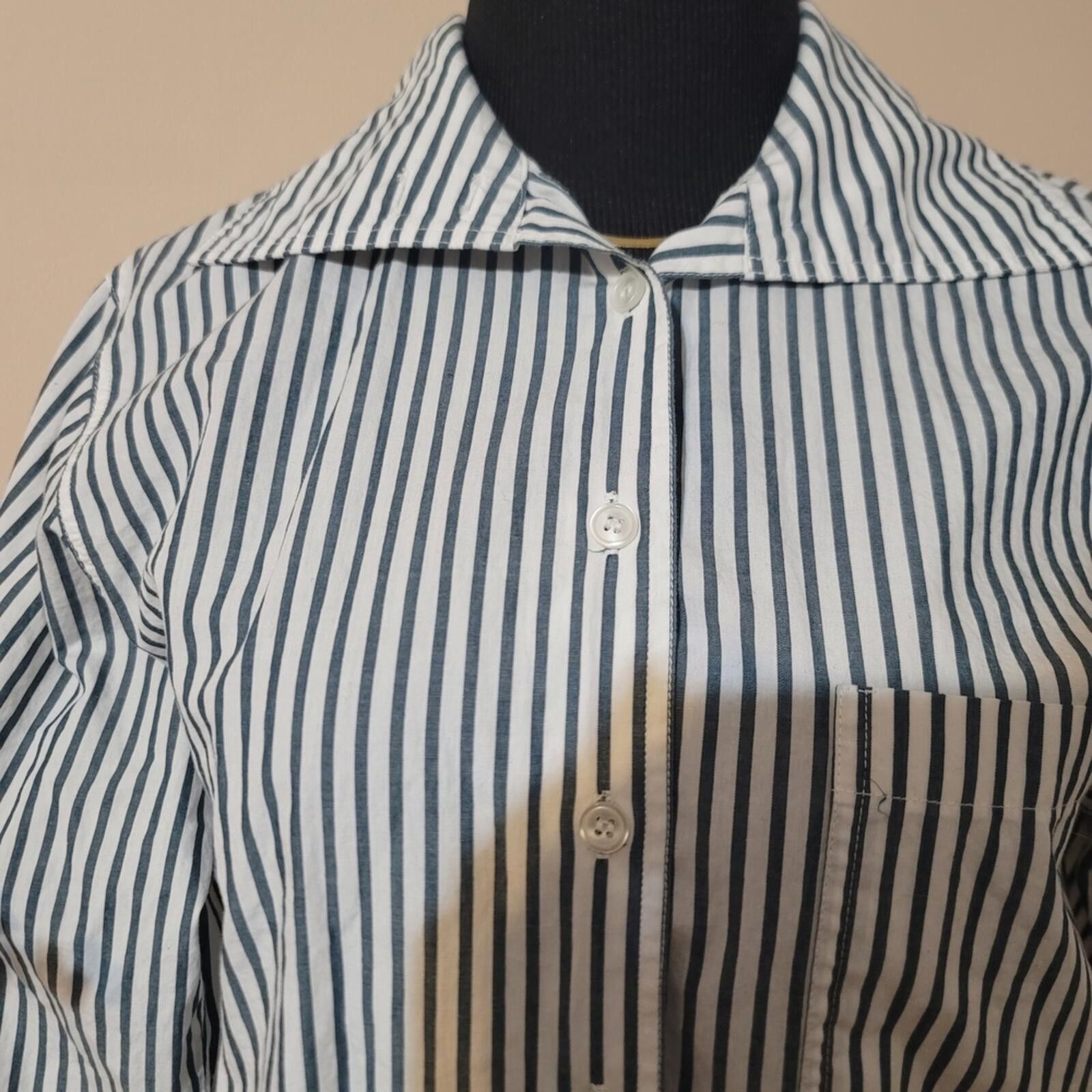 Other Talbots Women's Stripe Button-Up Shirt 100% Cotton Sz M Size M / US 6-8 / IT 42-44 - 8 Thumbnail