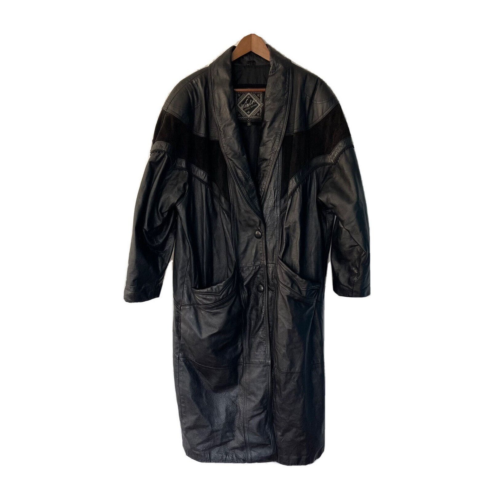 American Apparel VTG Winlit Leather Batwing Jacket 1XL 80s 90s Oversized Coat Grailed