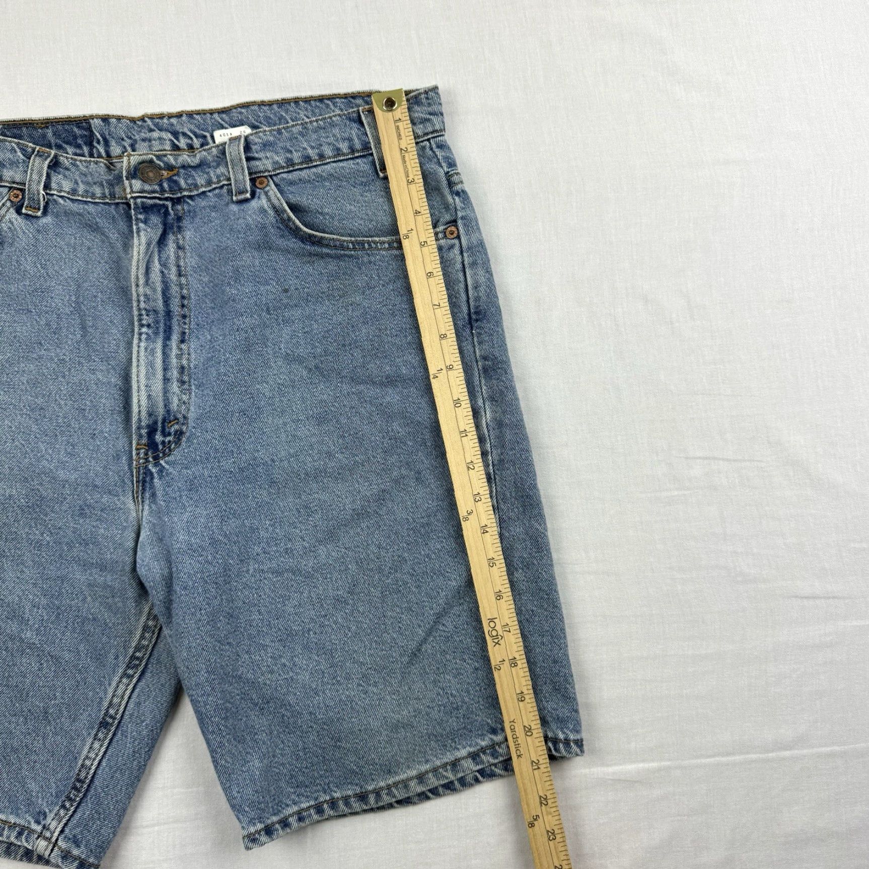 Levi's VINTAGE Levi's 505 Jean Shorts Mens Regular 38 Blue White USA 90s Grunge Punk Hipster Baggy Chino Style Size US 38 / EU 54 - 6 Thumbnail
