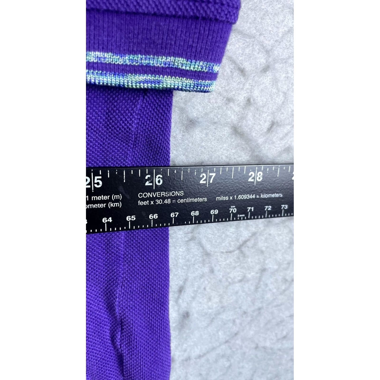 Robert Graham Robert Graham Polo Shirt Mens 3XL Purple Solid Embroidered Short Sleeve Casual Size US XXL / EU 58 / 5 - 4 Thumbnail