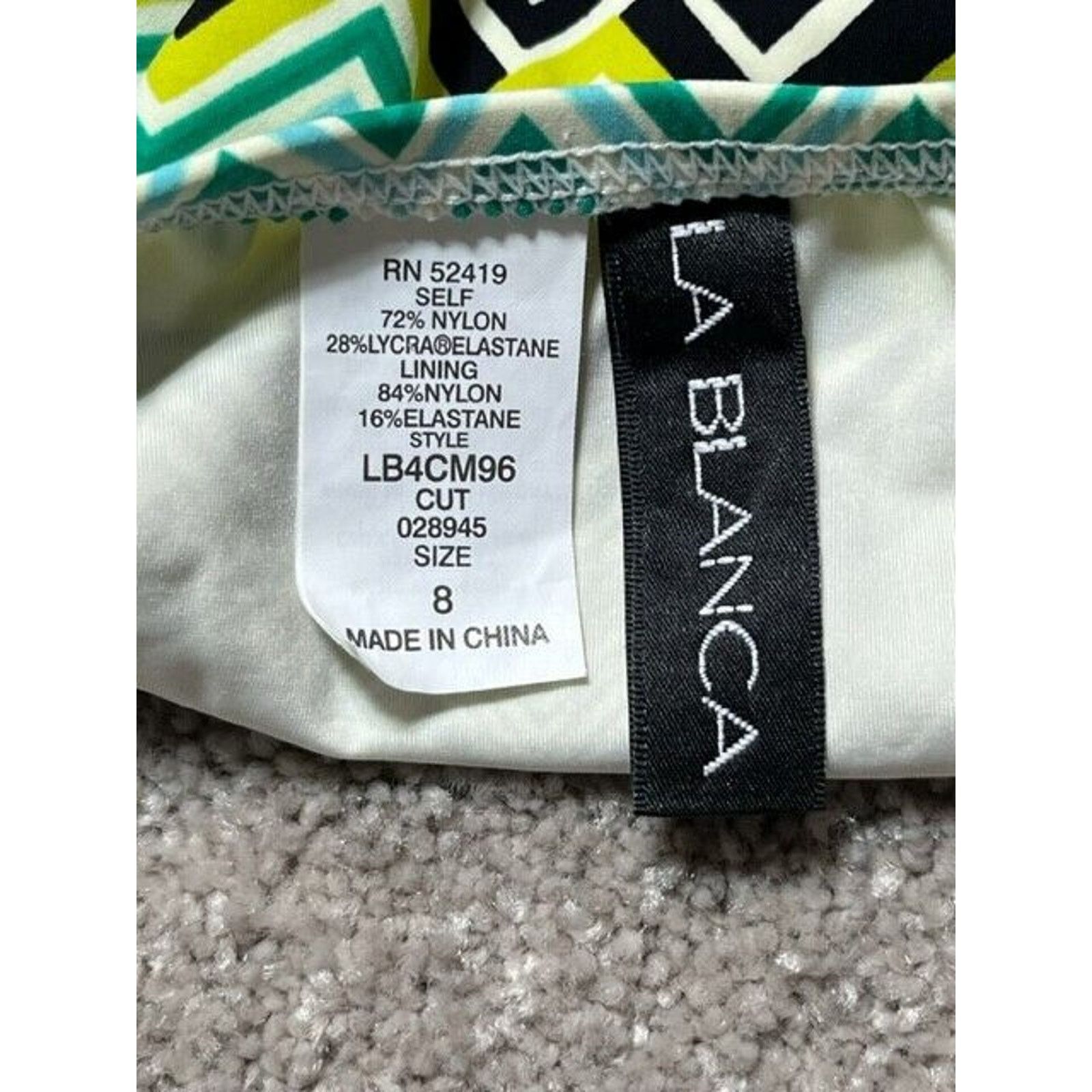 Other La Blanca Womens 8 Chevron Bikini Swim Bottom Green Nylon Size M / US 6-8 / IT 42-44 - 6 Thumbnail