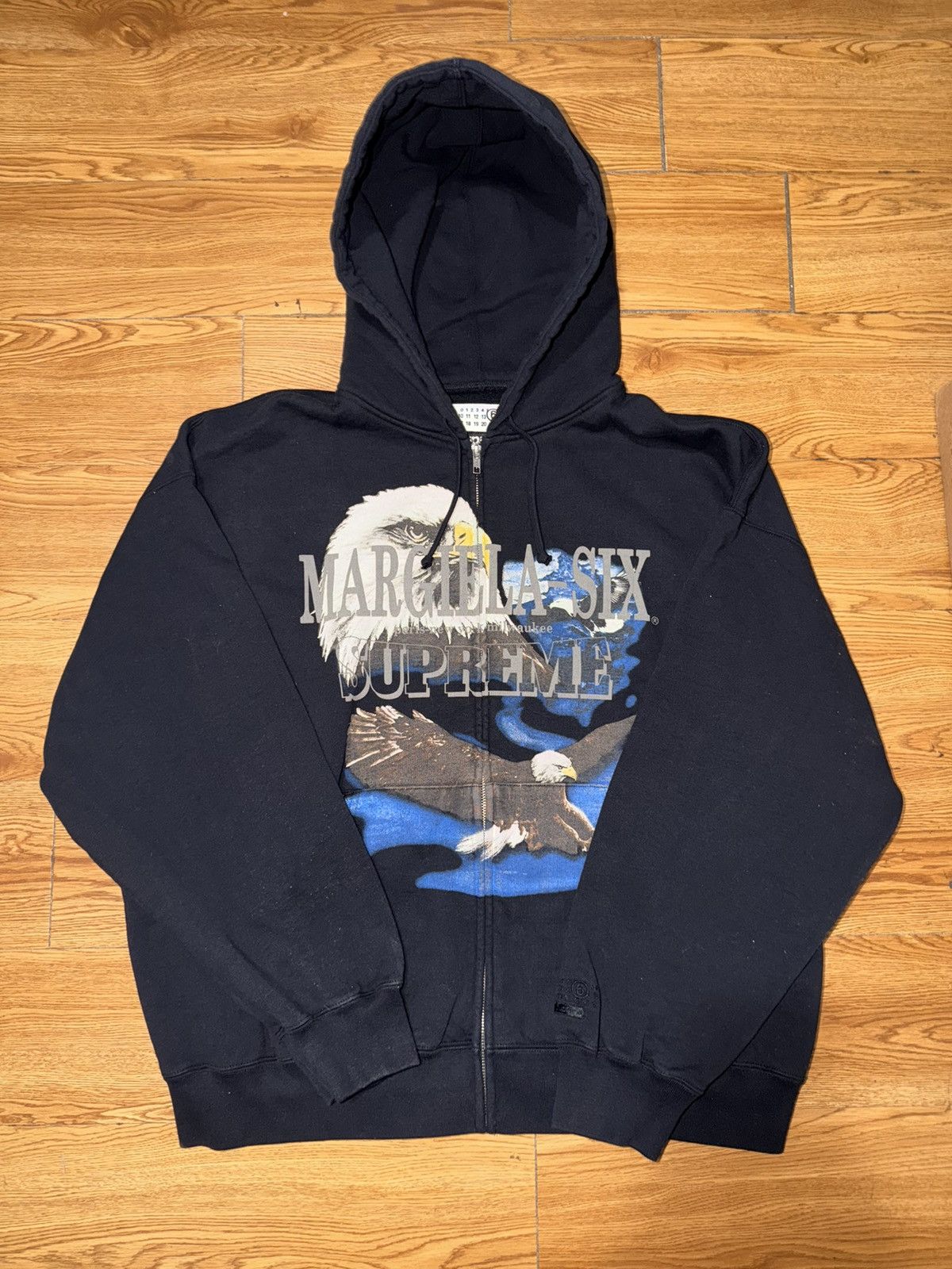 Eagle Zip Up Hooded Sweatshirt Black